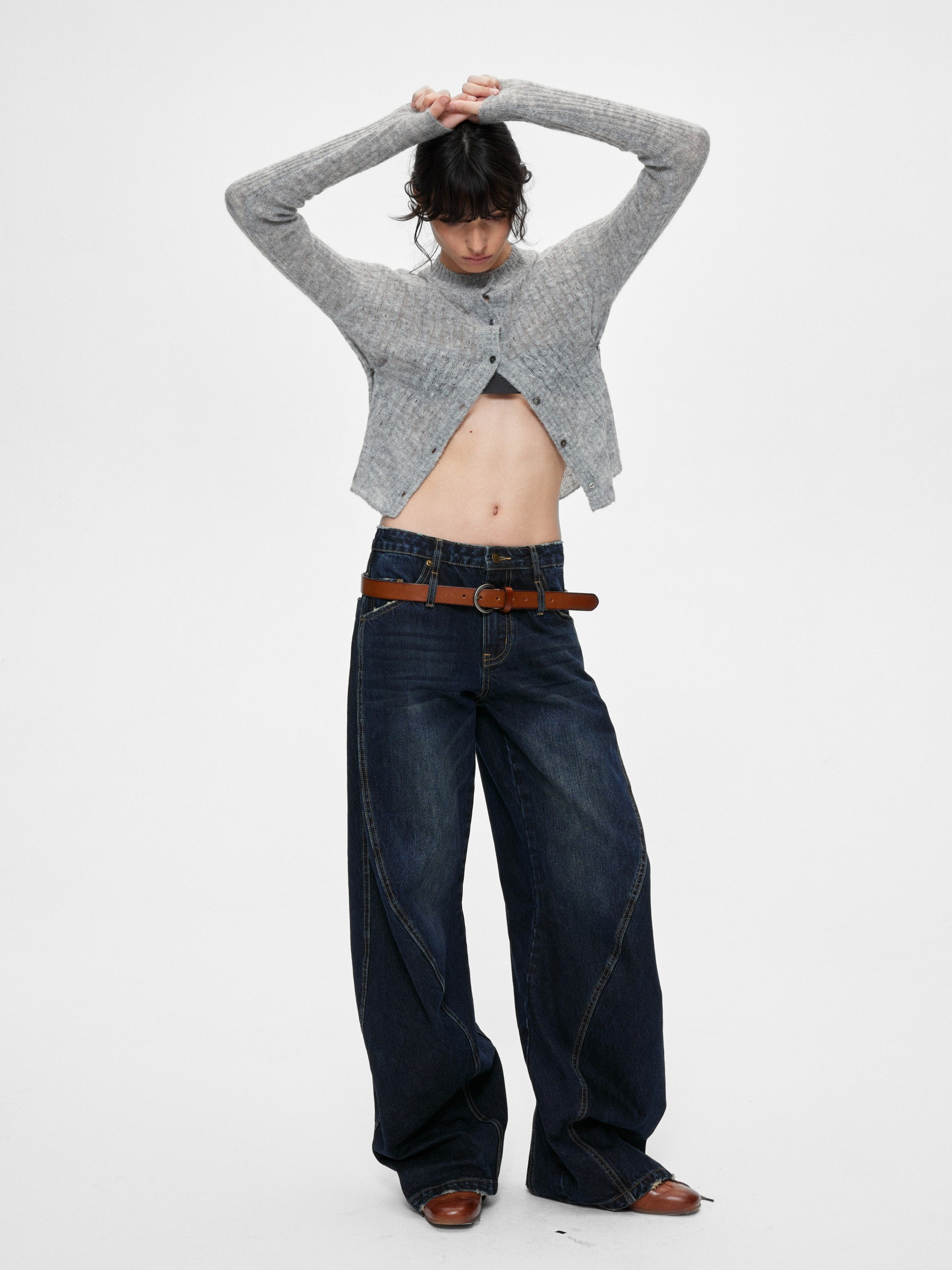 Ashglow - Women's Wool-Mohair Blend Buttoned Sweater