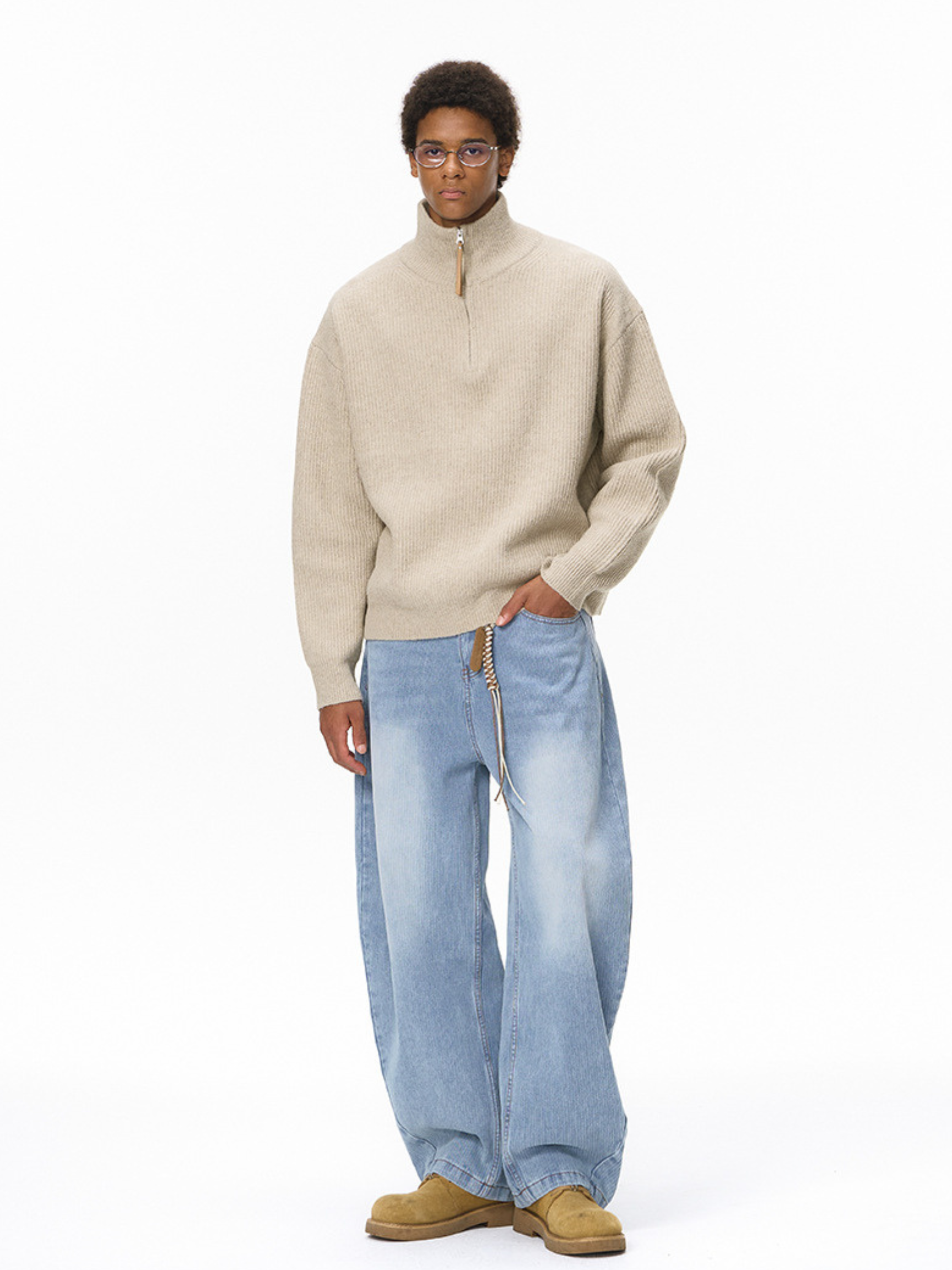 Thistle - Half-Zip High-Neck Knit Sweater