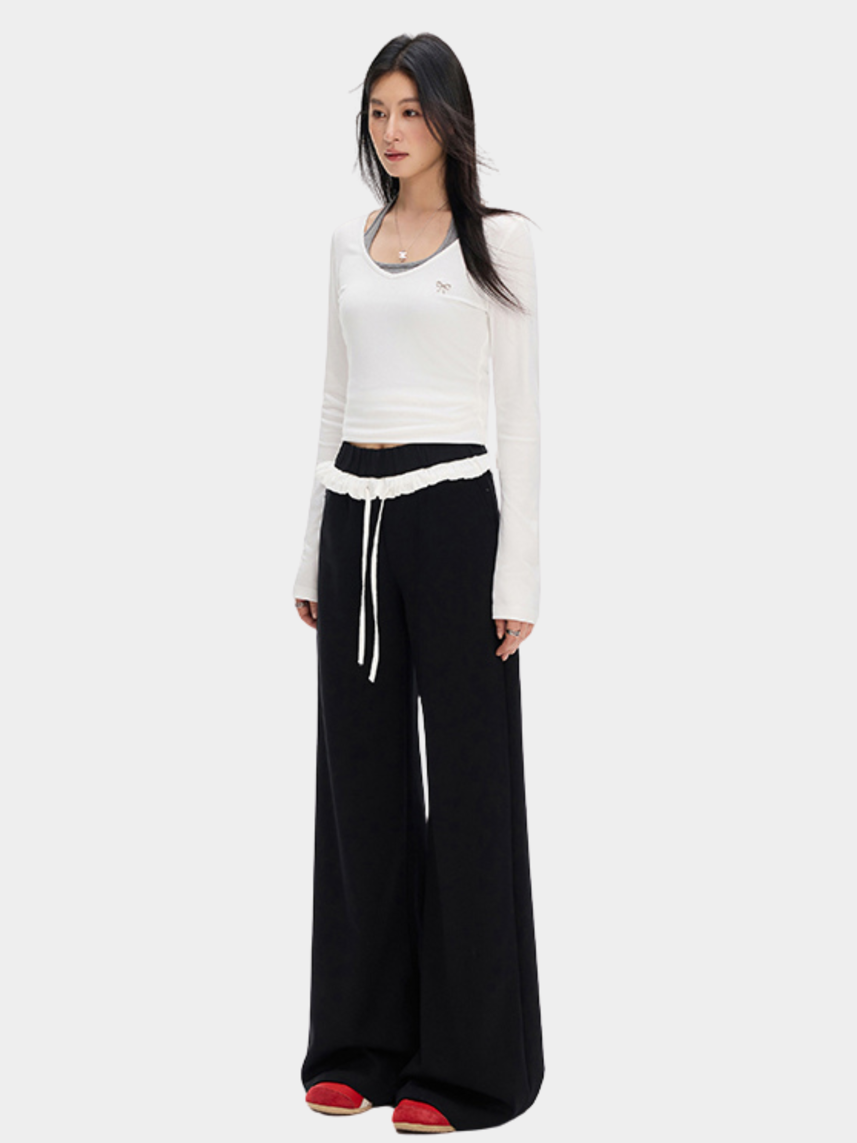 StoneDash - Women's Contrast Trim Stretch Flared Pants