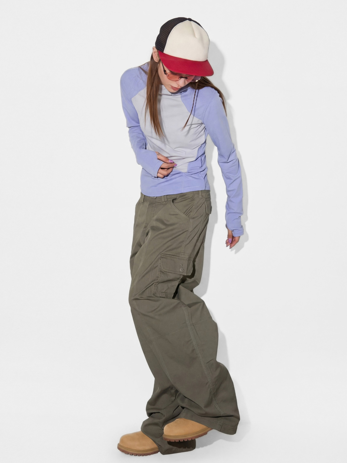 CalmDrift - Women's Deconstructed Multi-Pocket Straight-Leg Cargo Pants
