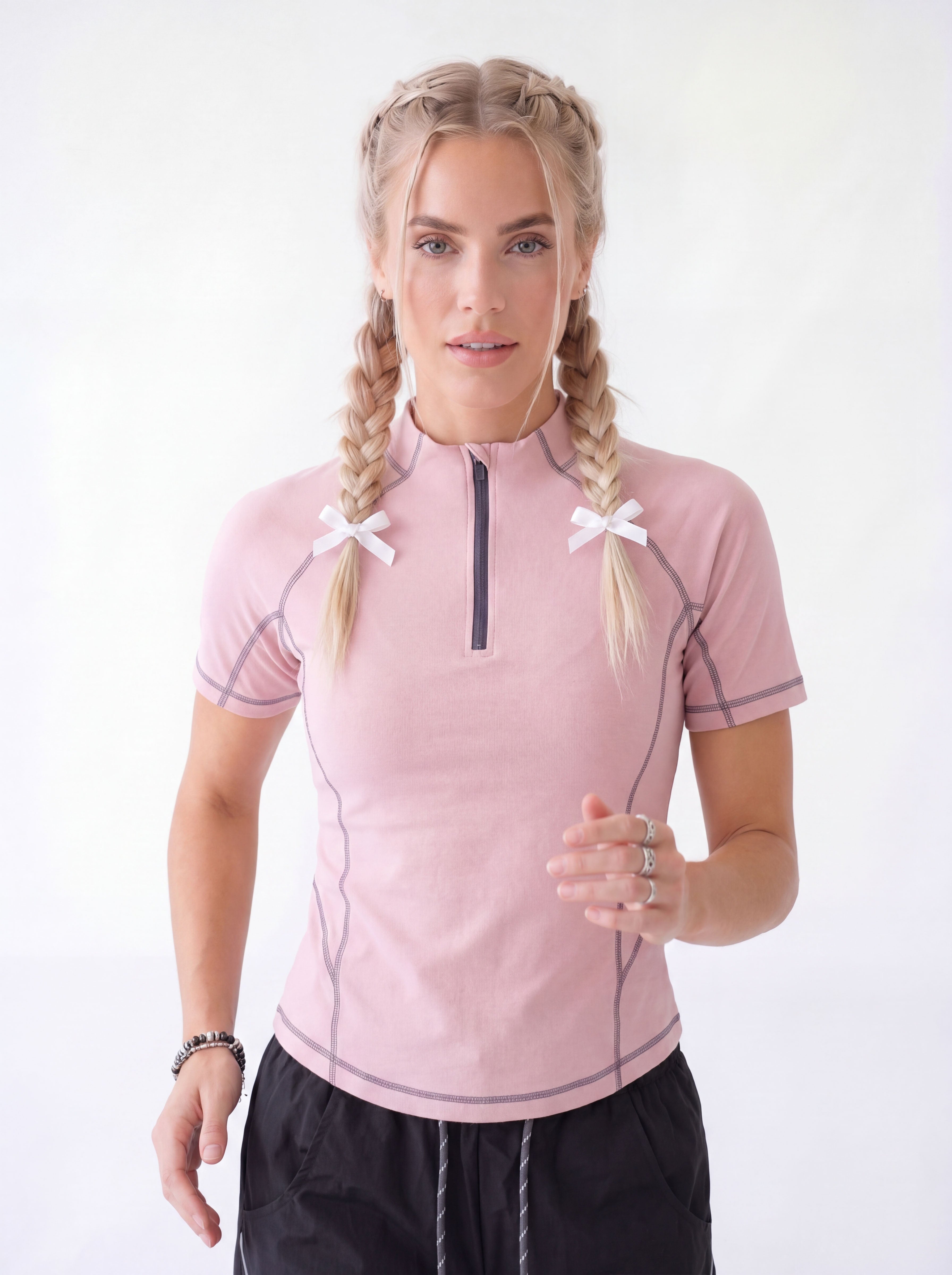 CloudWisp - Women's Quick-Dry Half-Zip Stand Collar T-Shirt
