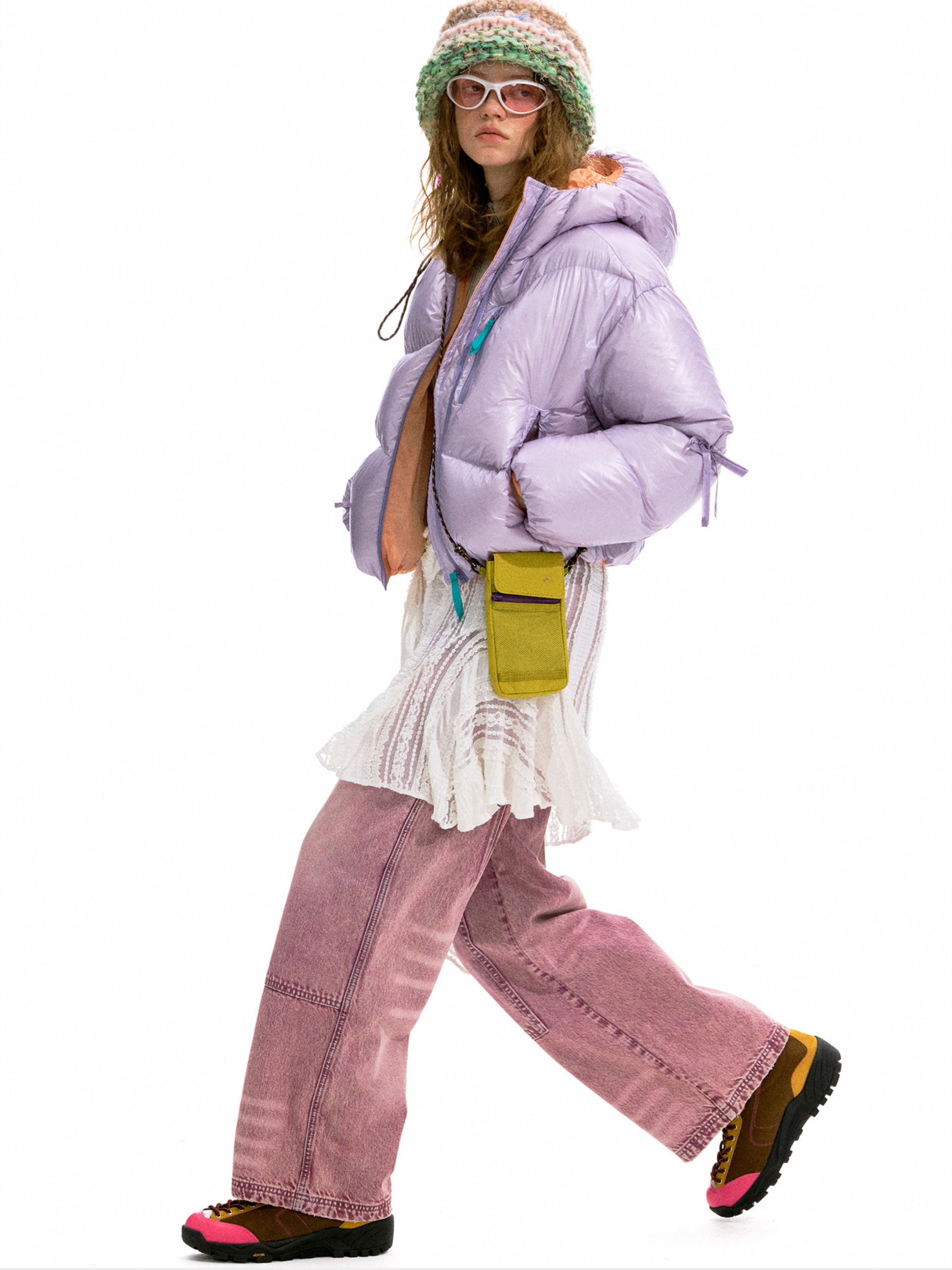 Ironfrost - Women's 90% White Duck Down Color-Blocked Short Puffer Jacket