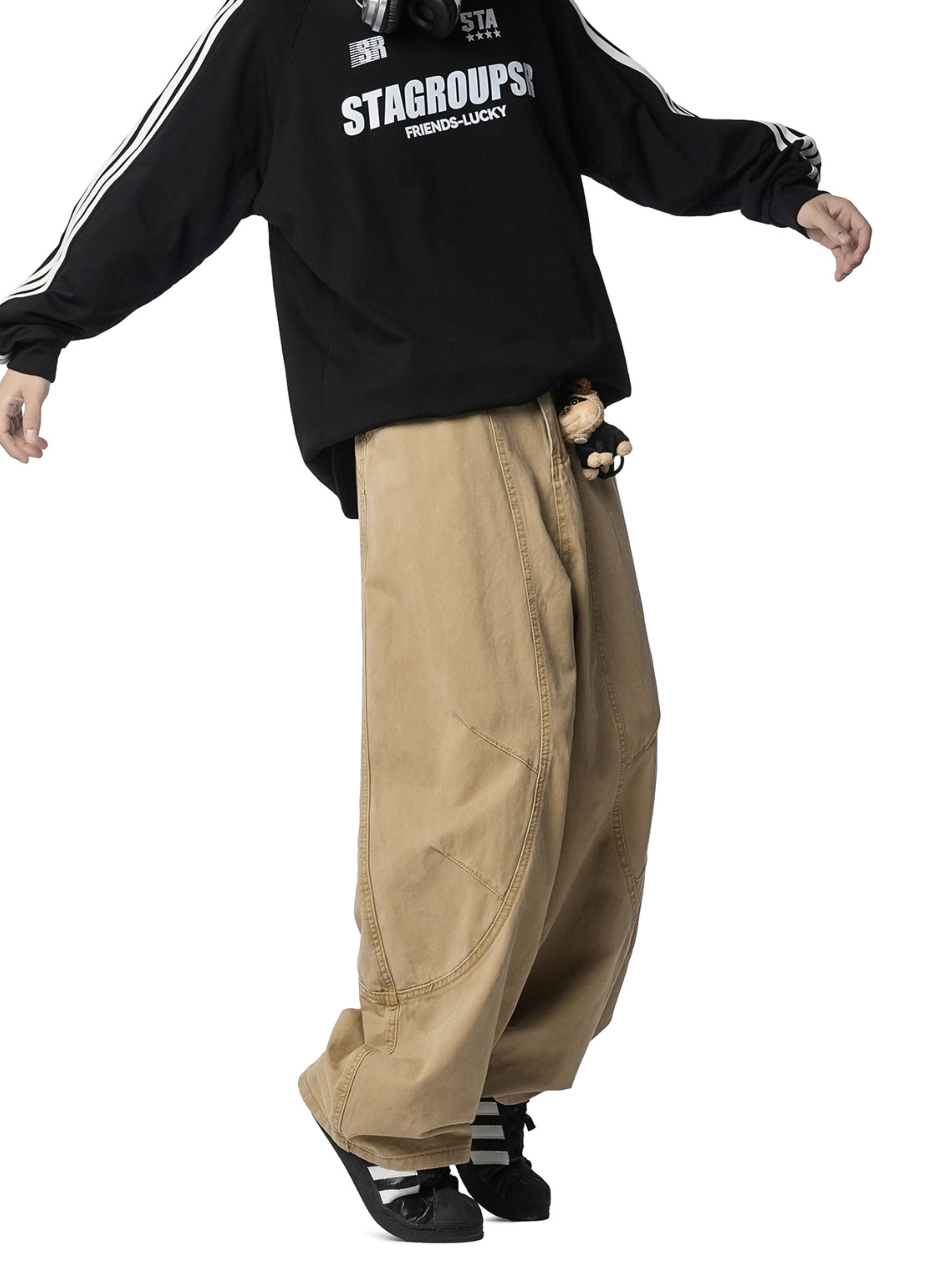 Freewind - Men's Pure Cotton Straight-Leg Loose Scimitar Pants
