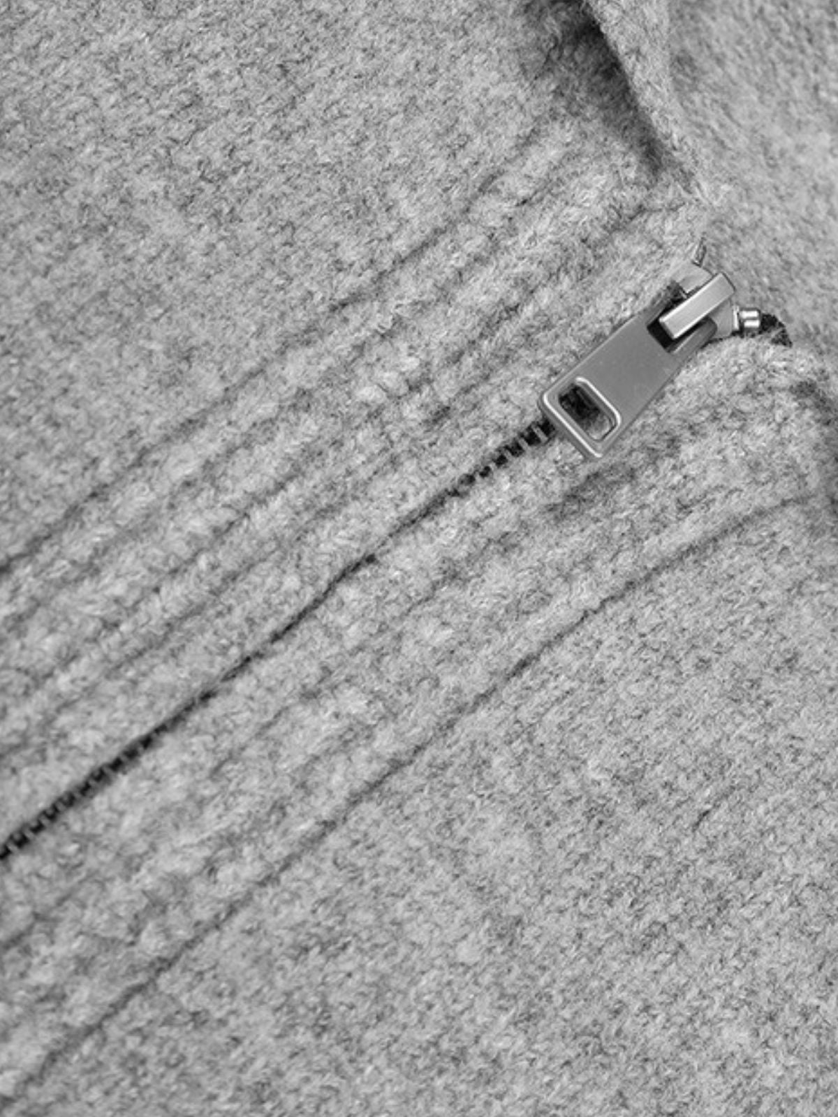 FrostDen - Unisex Wool-Blend Double-Zip Hooded Sweater