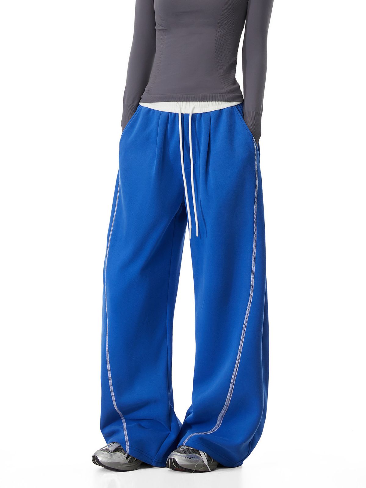 DustCloud - Women's Color-Block Curved-Leg Relaxed Sweatpants