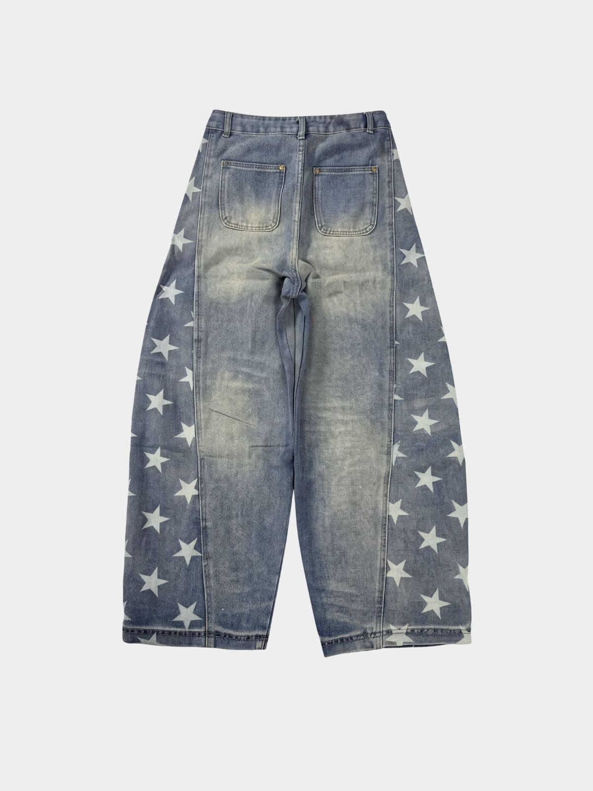 Lavacrack - Unisex Star-Print Curved-Leg Denim Jeans