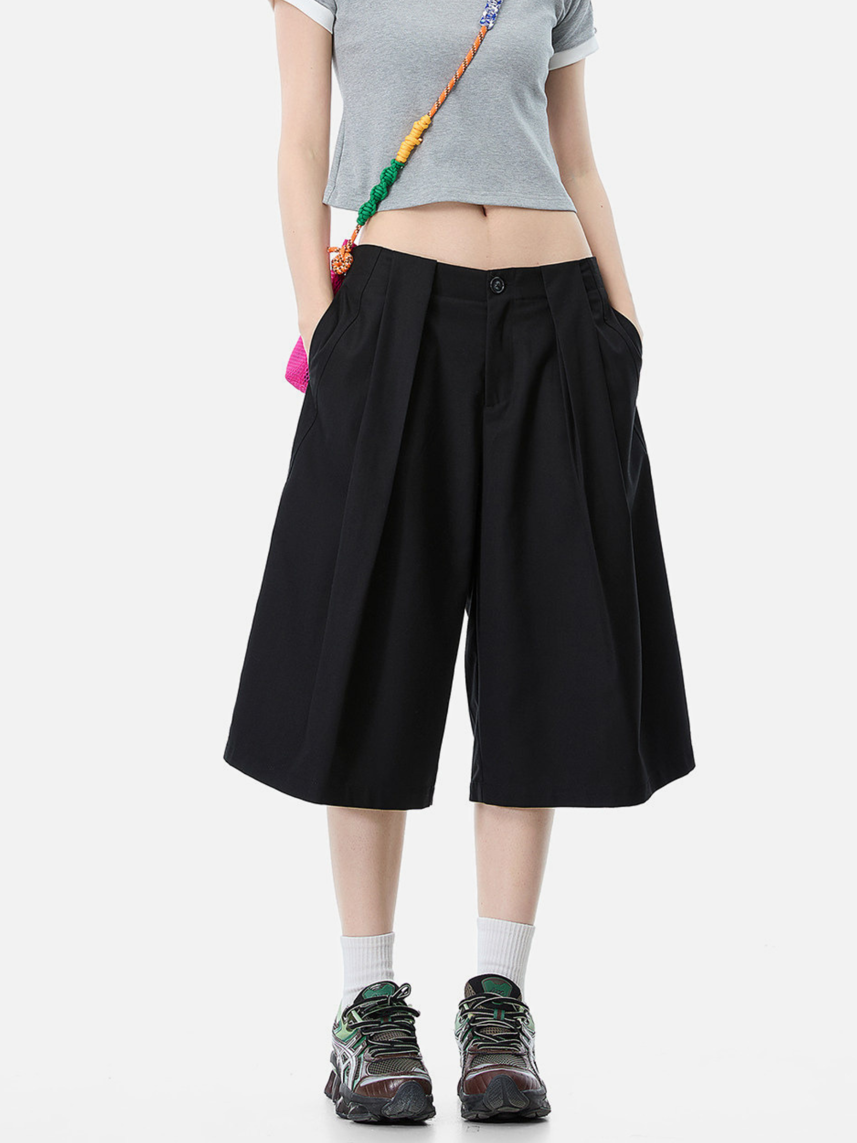 MoonRise - Women's Relaxed Pleated Tailored Shorts