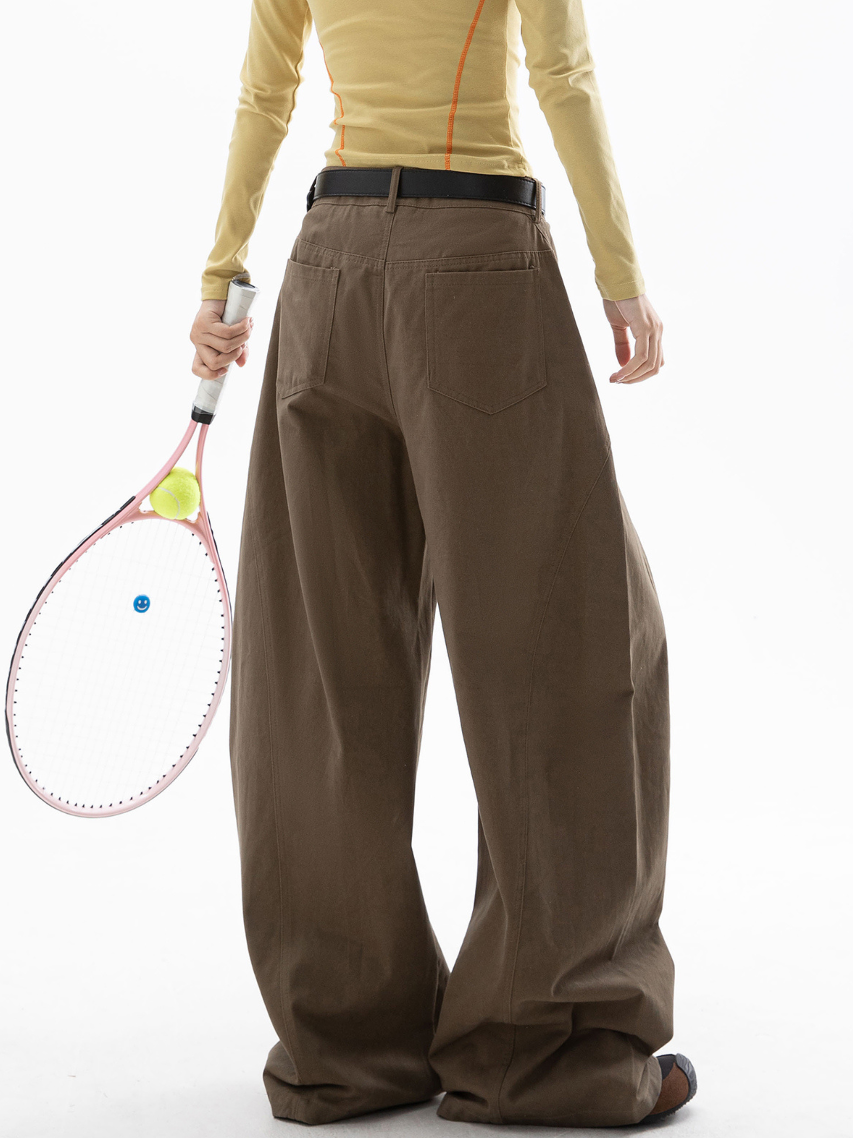 EchoStep - Unisex Pure Cotton Straight-Leg Curved Seam Pants