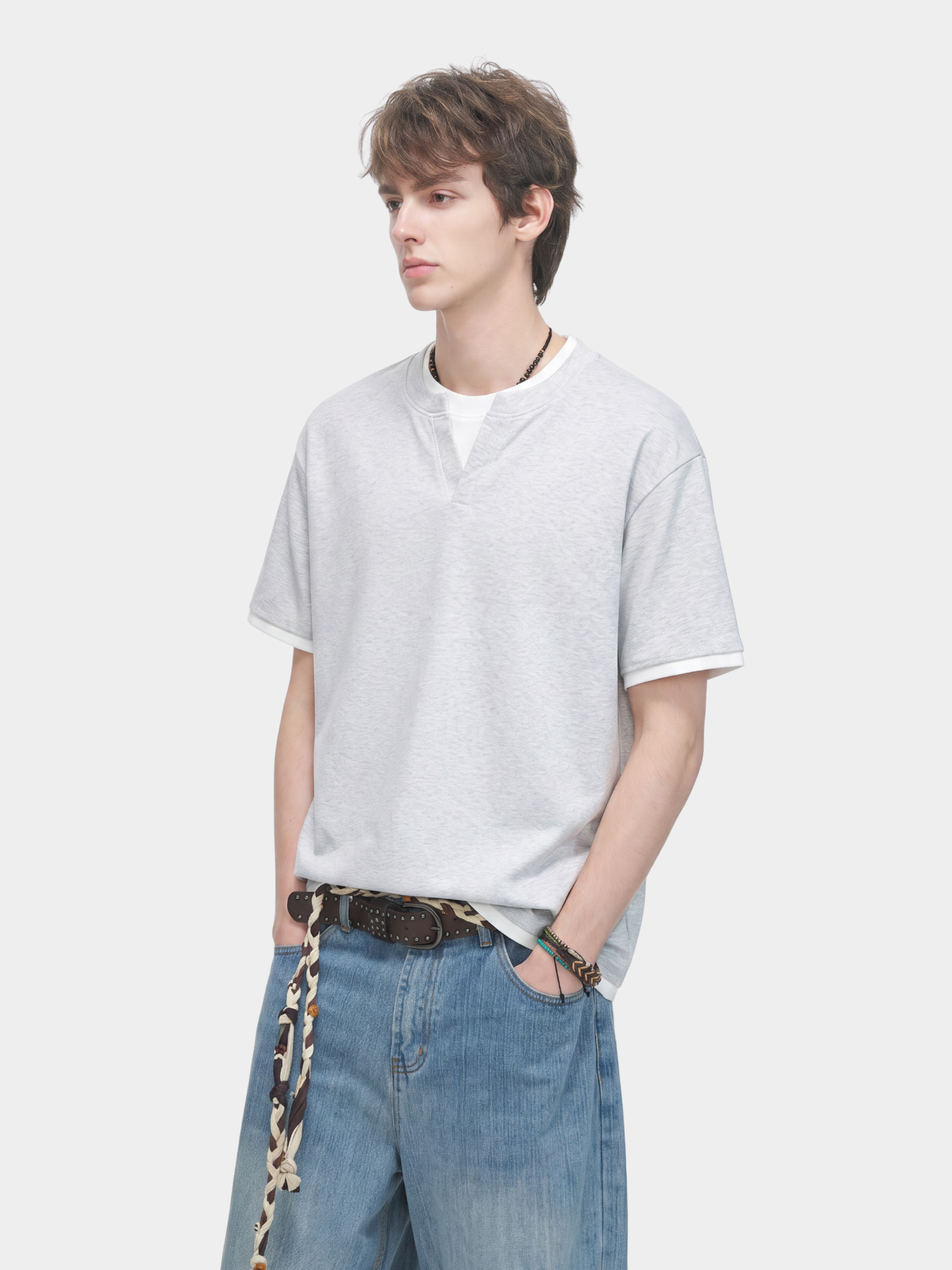 Thunderridge - Men's Layered Crew Neck T-Shirt