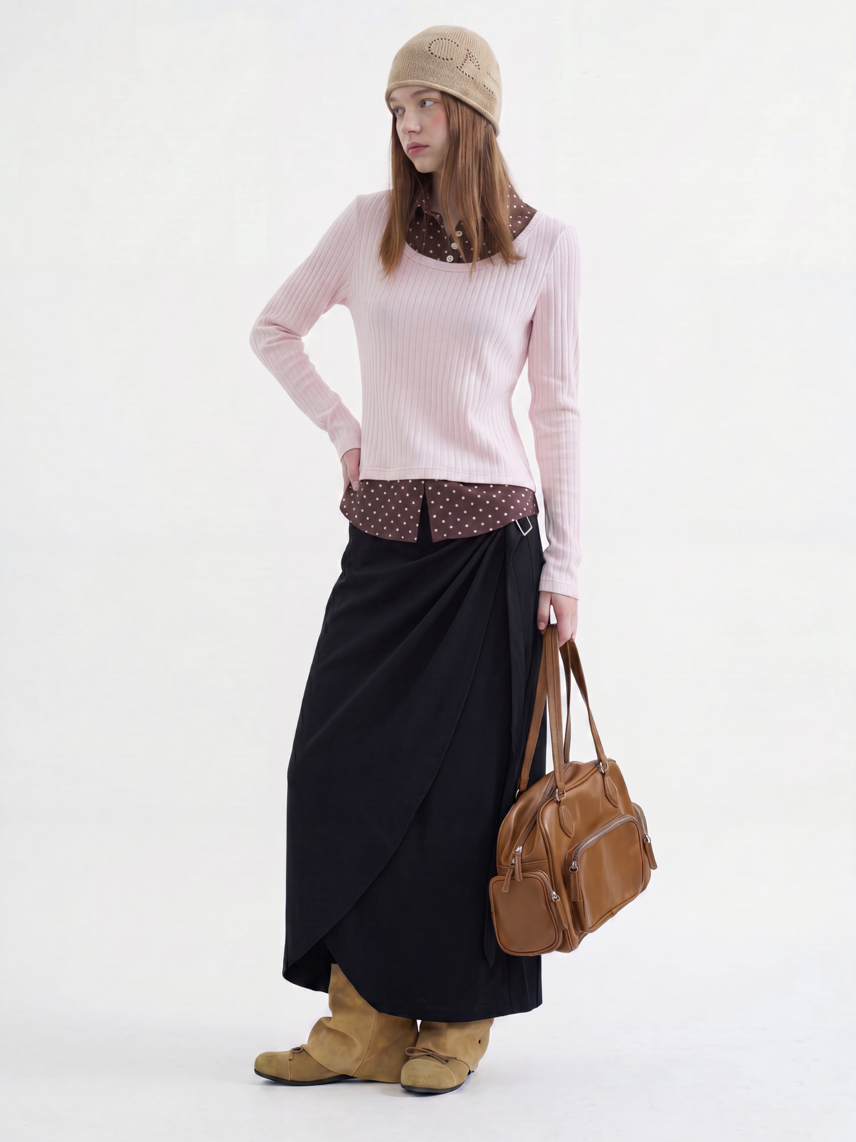 QuietFlow - Women's Adjustable Tie-Waist Linen-Look A-Line Maxi Skirt
