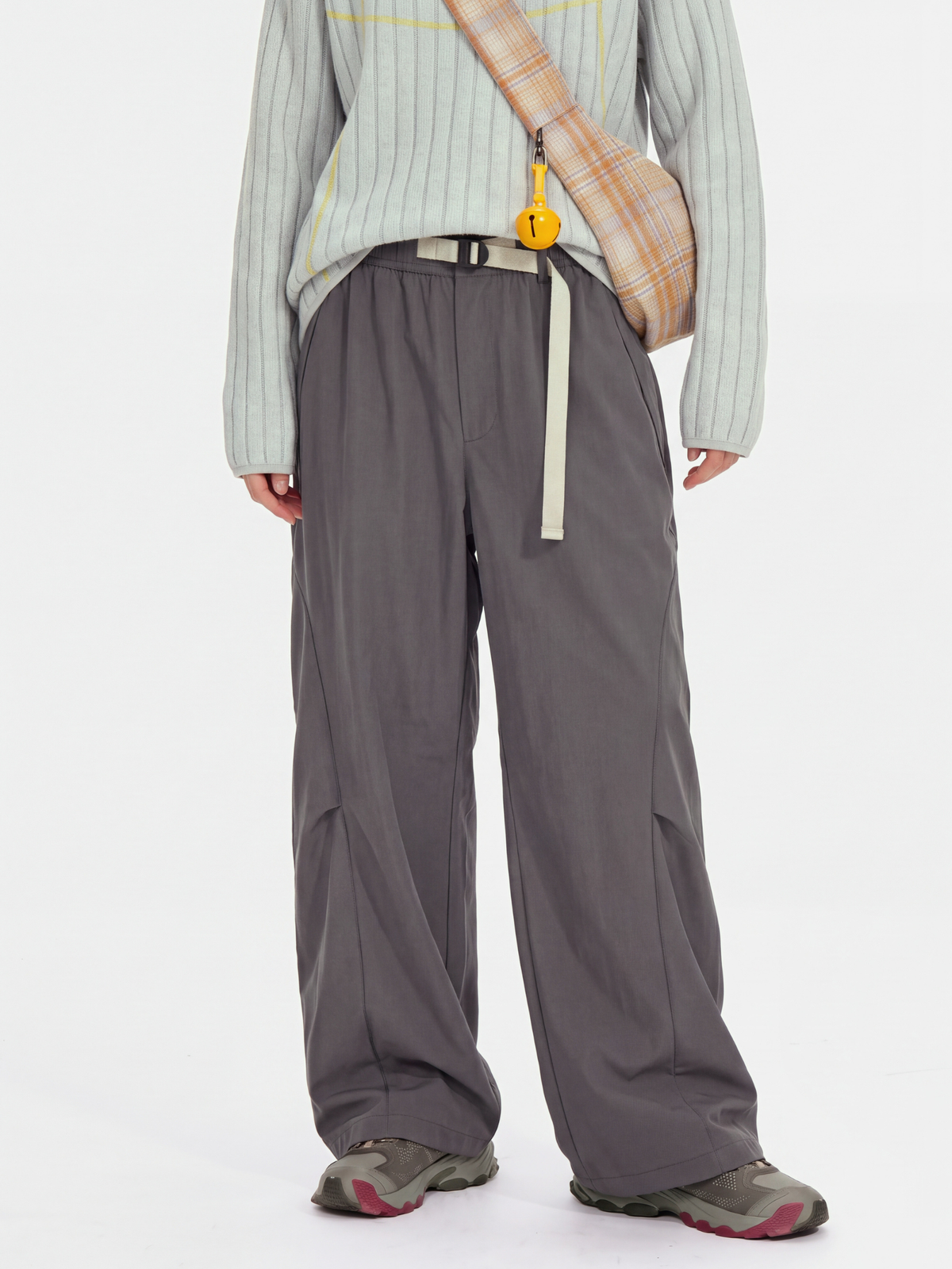 FlipMist - Stretch Elastic-Waist Straight-Leg Utility Pants
