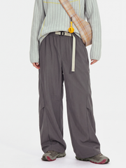 FlipMist - Stretch Elastic-Waist Straight-Leg Utility Pants