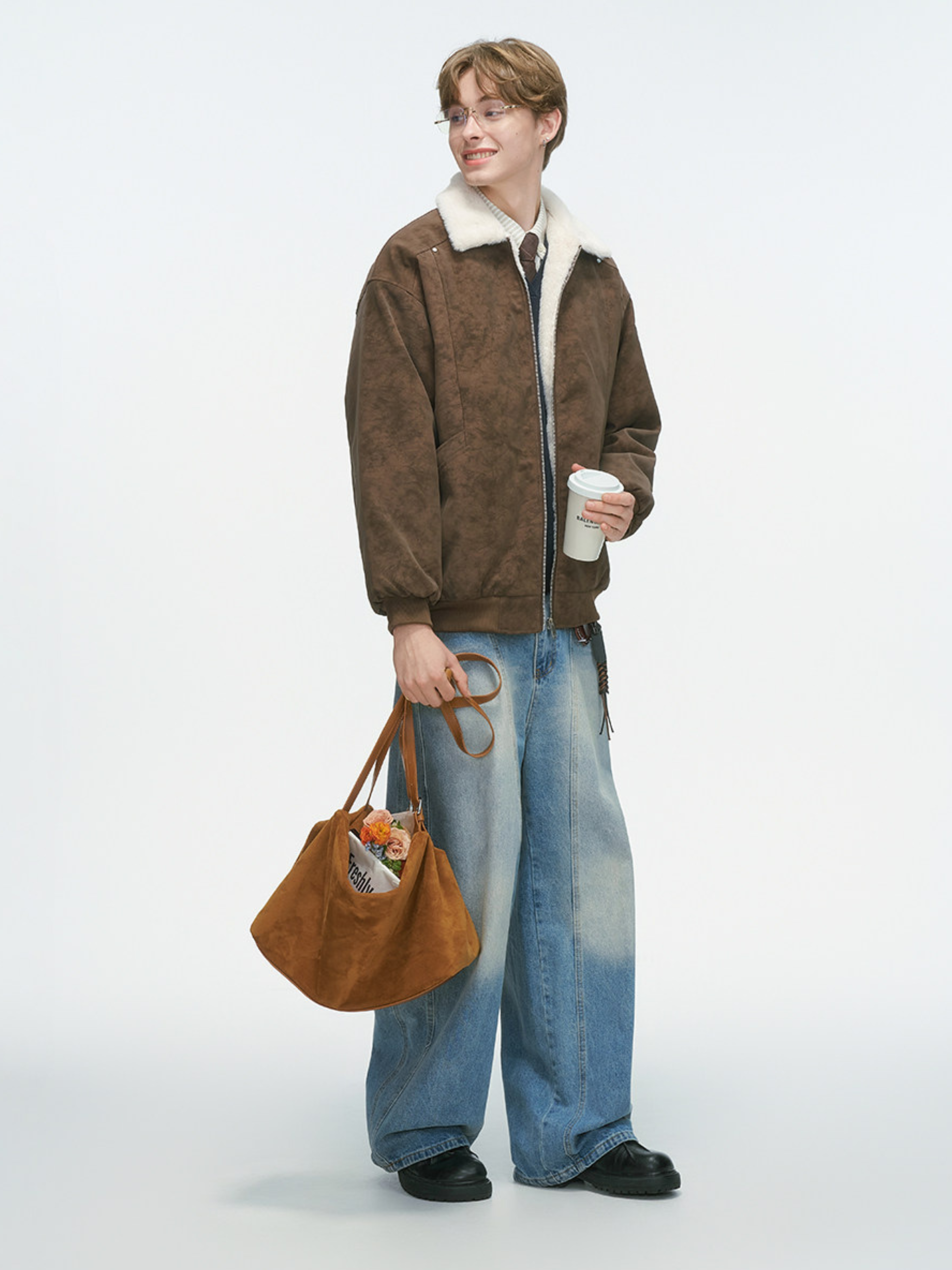 Ironpath - Men's Shearling-Lined PU Leather Insulated Jacket