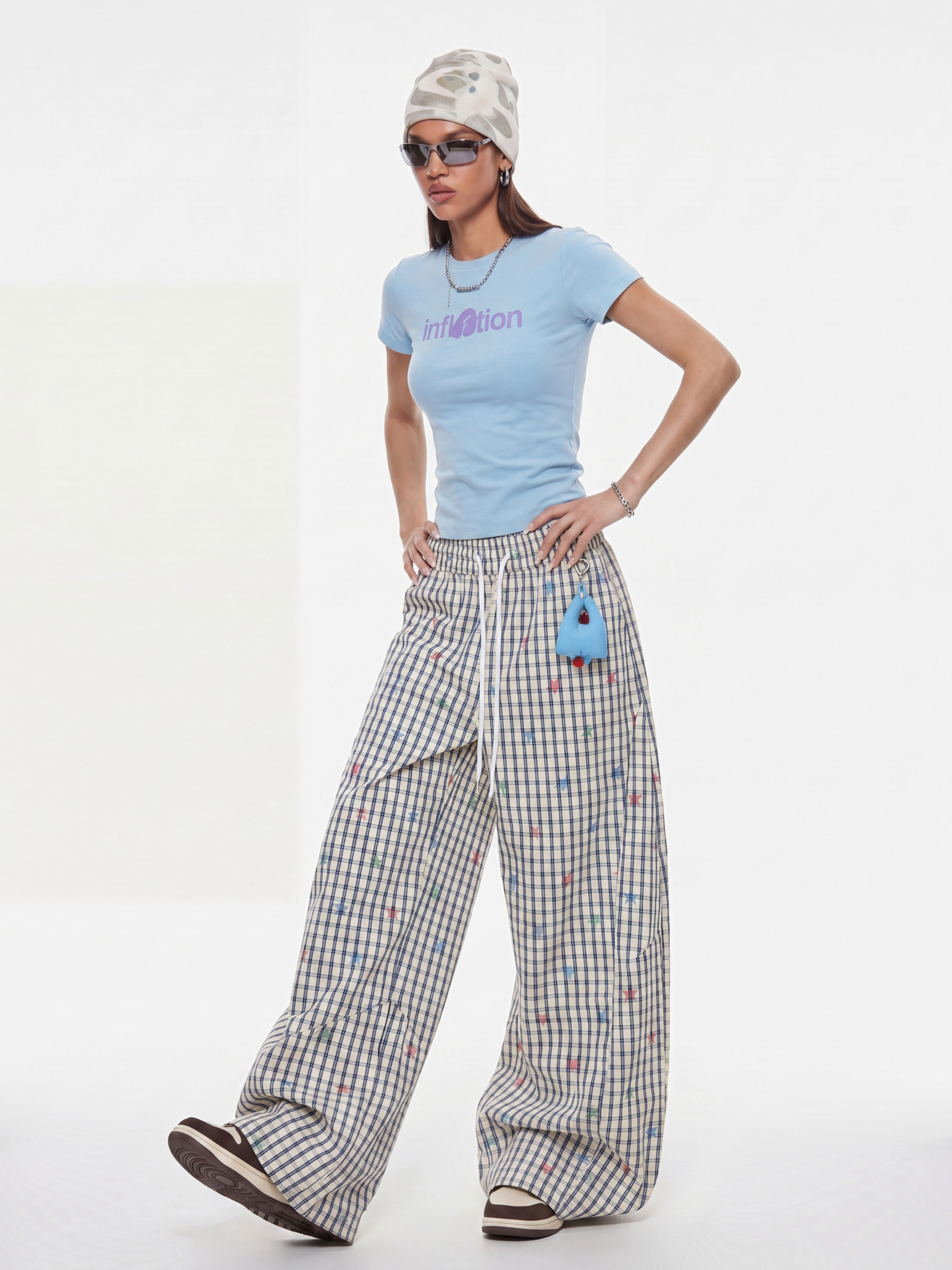 Stitch - Women's Colorful Star Stripe Wide-Leg Pants