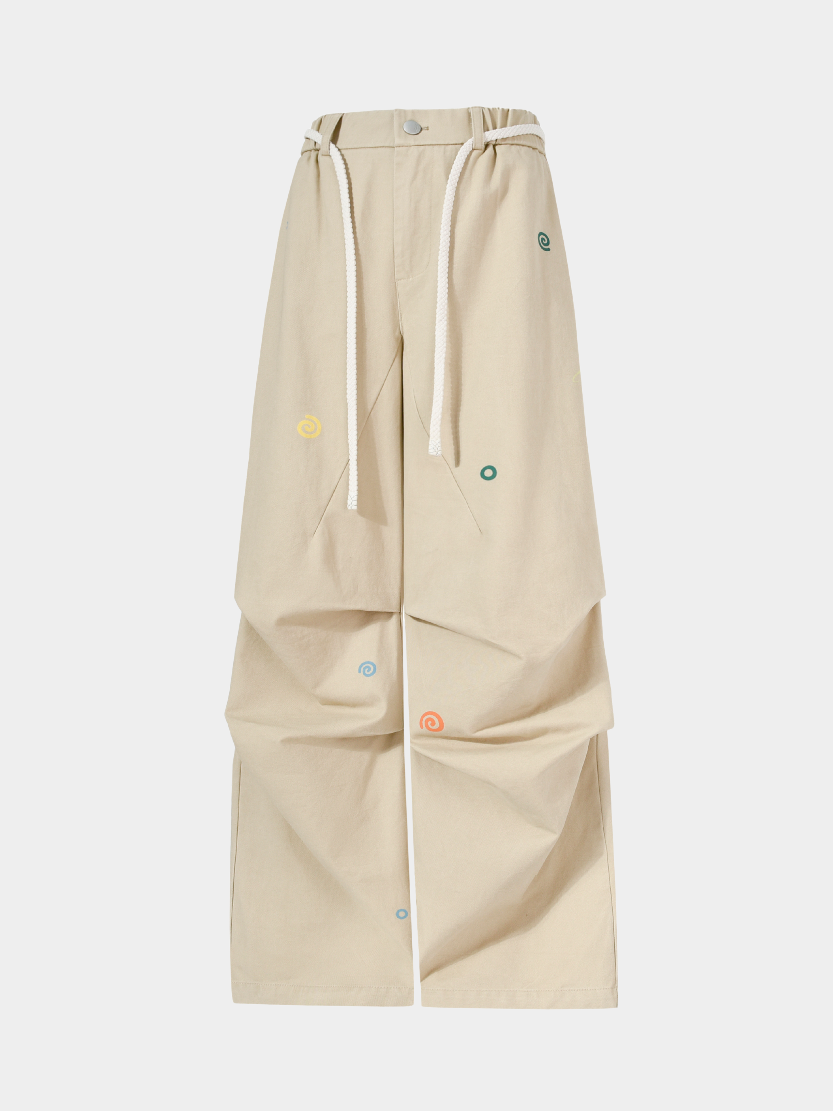 FrostTop - Women's Pure Cotton Straight-Leg Curved Pleat Paratrooper Pants