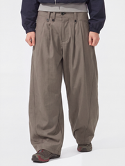 PleatCreek - Pleated Relaxed Draped Curved-Leg Pants