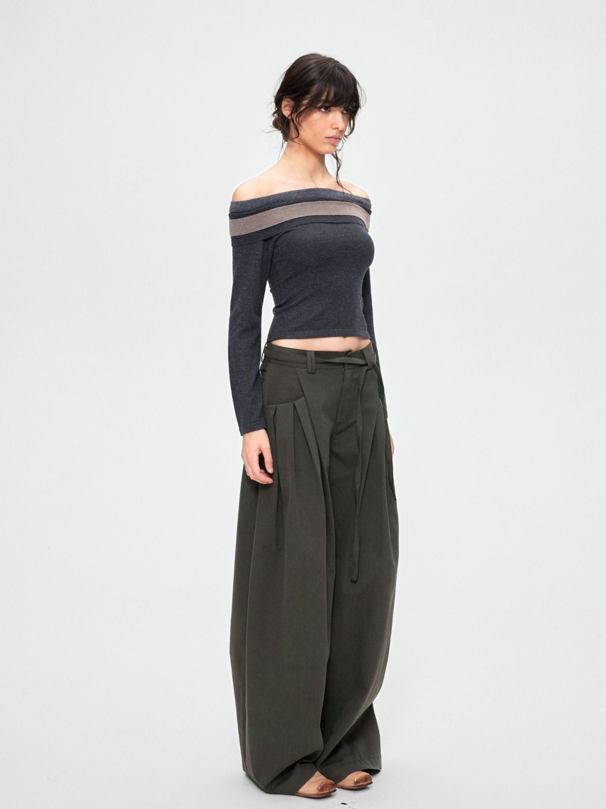 Fieldcast - Women's Drawstring Waist Pleated Pocket Straight-Leg Pants