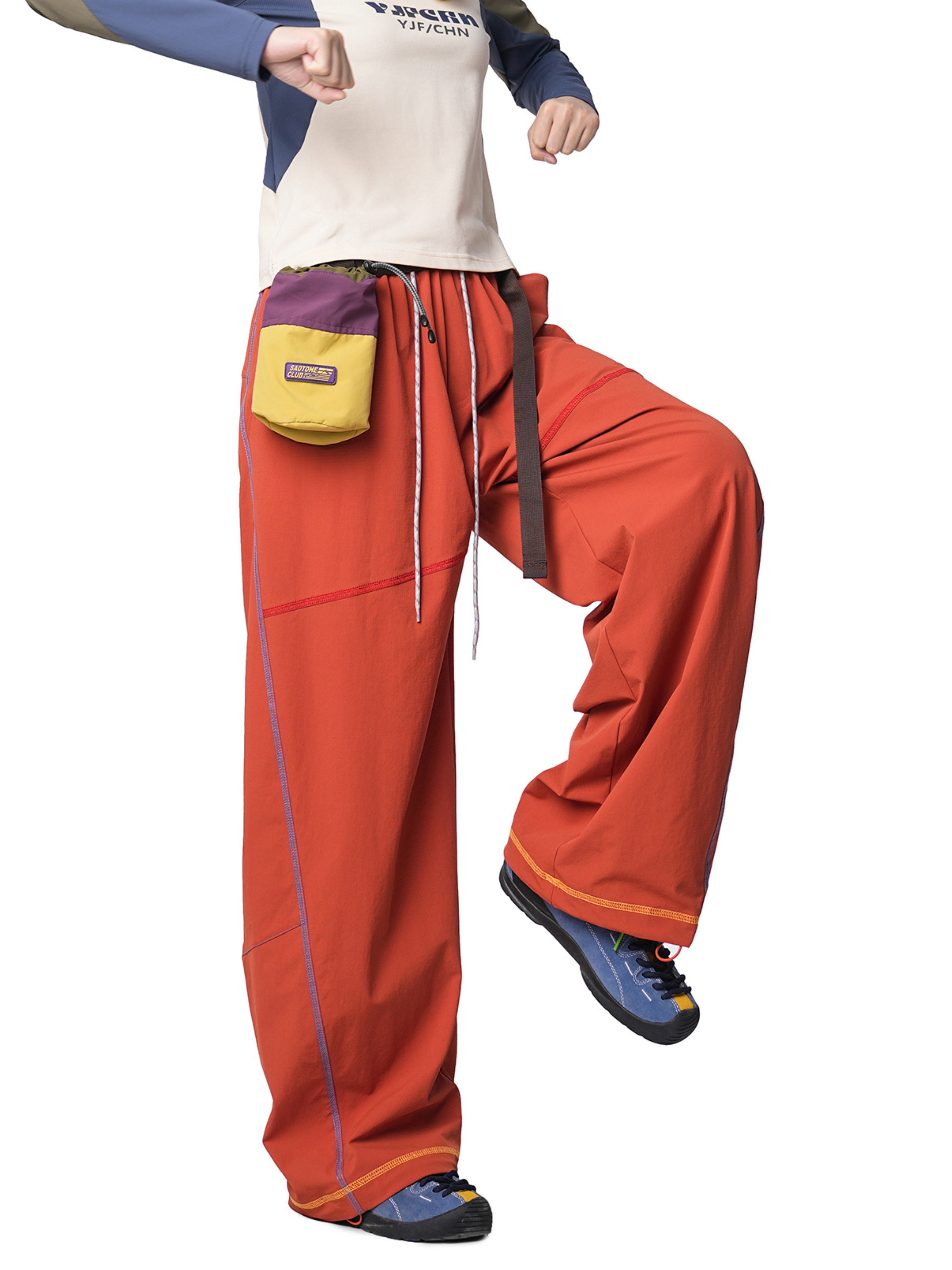 Summitpath - Women's Colorblock Hassel Stitch Straight Casual Pants