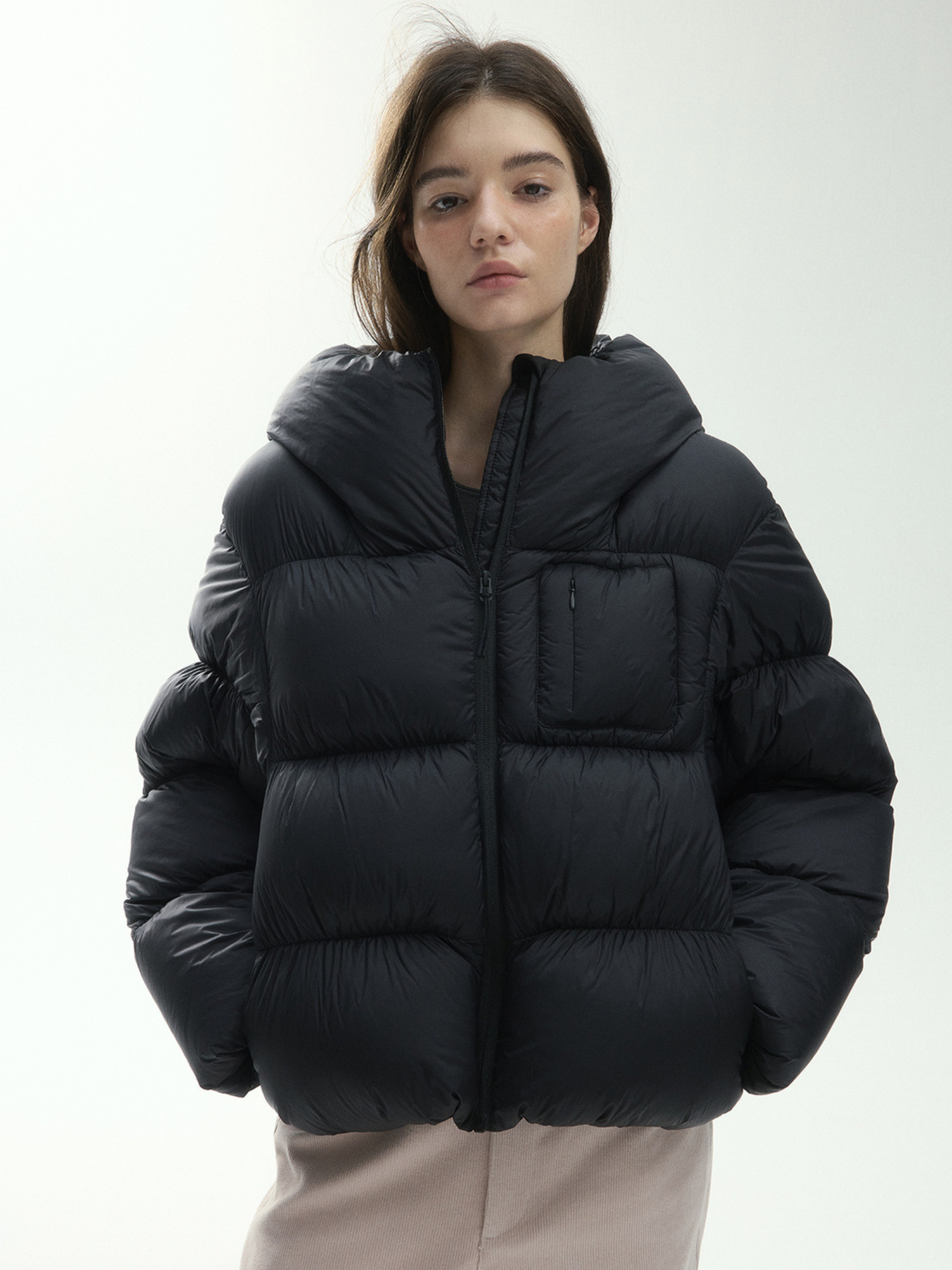 RavenScope - Women’s  90% White Duck Down Puffer Hooded Jacket GONGGAR SPORTS