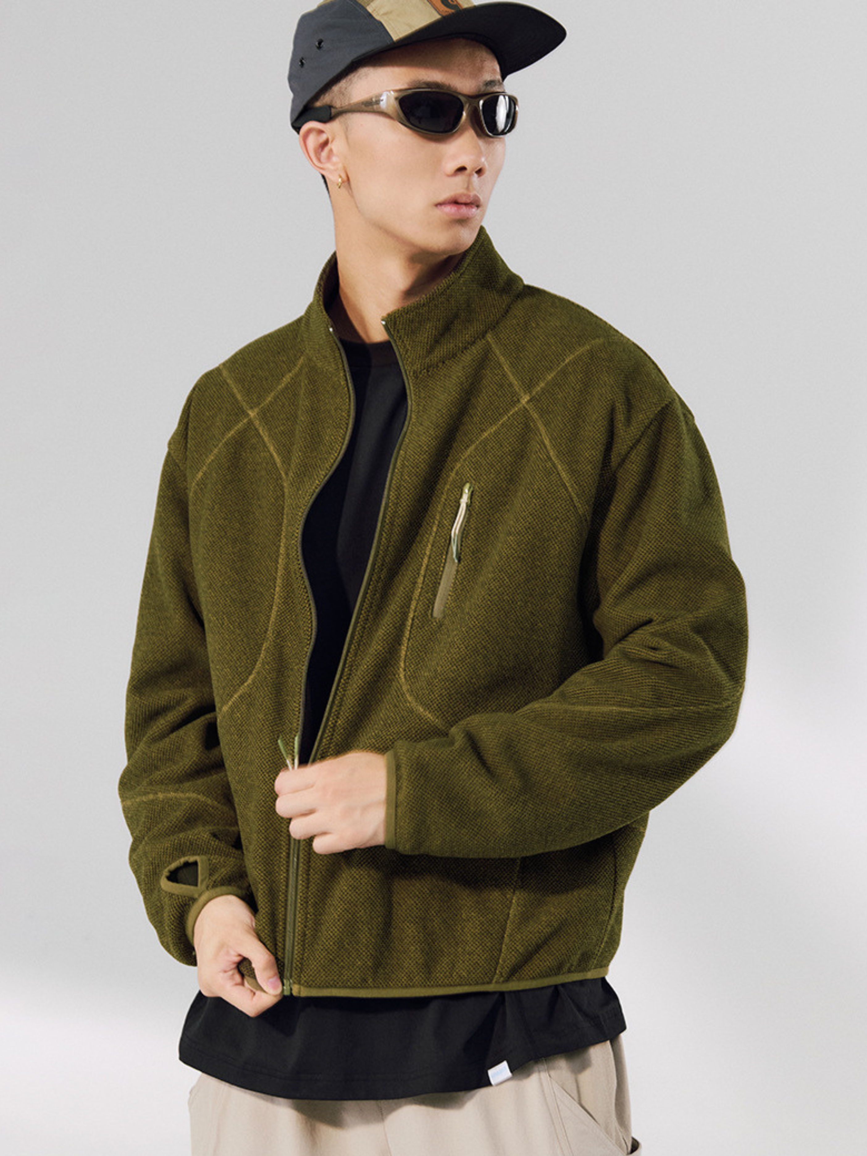 Drake - Unisex Honeycomb Thermal Zip-Up Sweatshirt