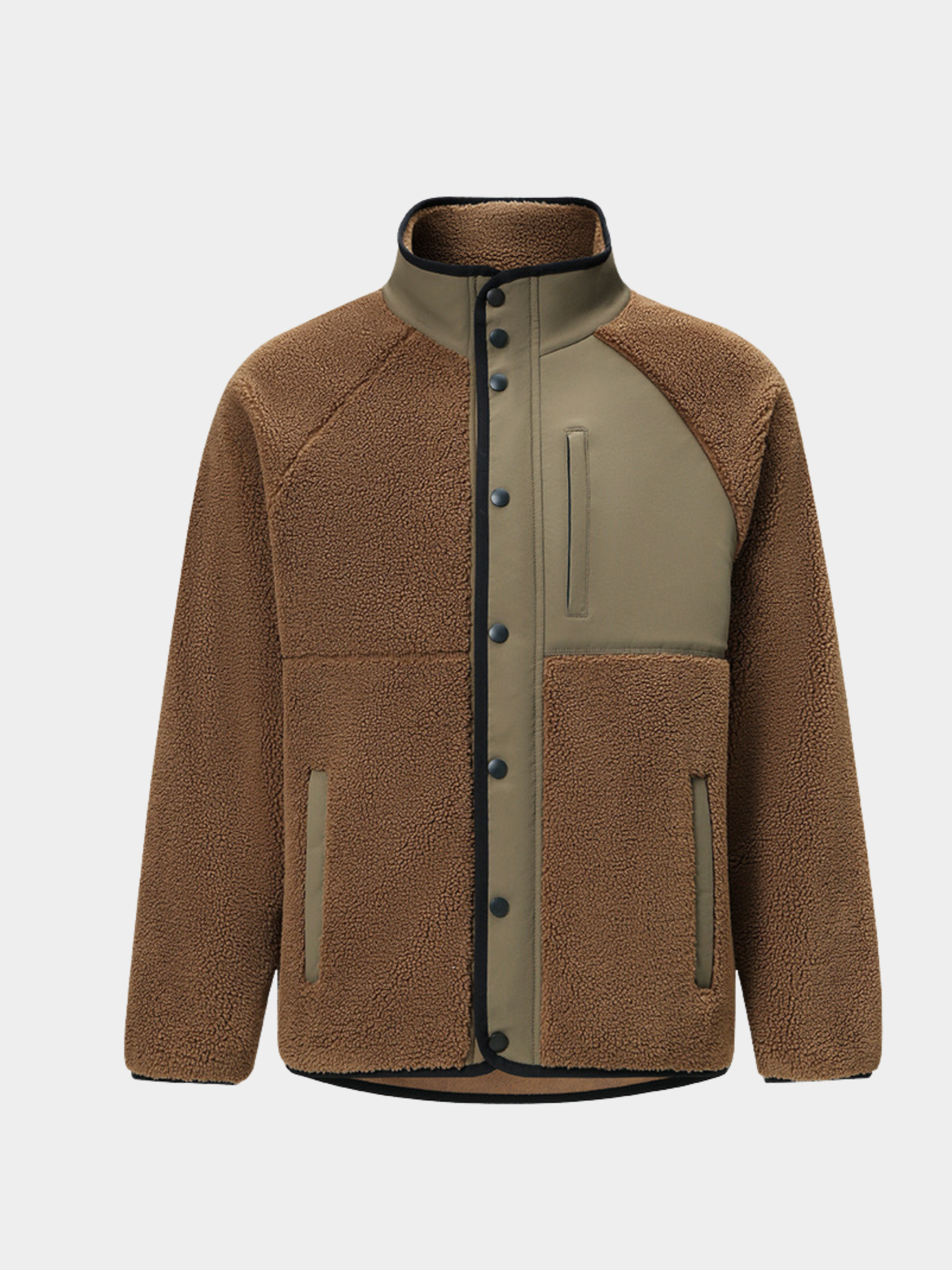 GlowBag - Men's Faux Shearling Thermal Stand Collar Jacket