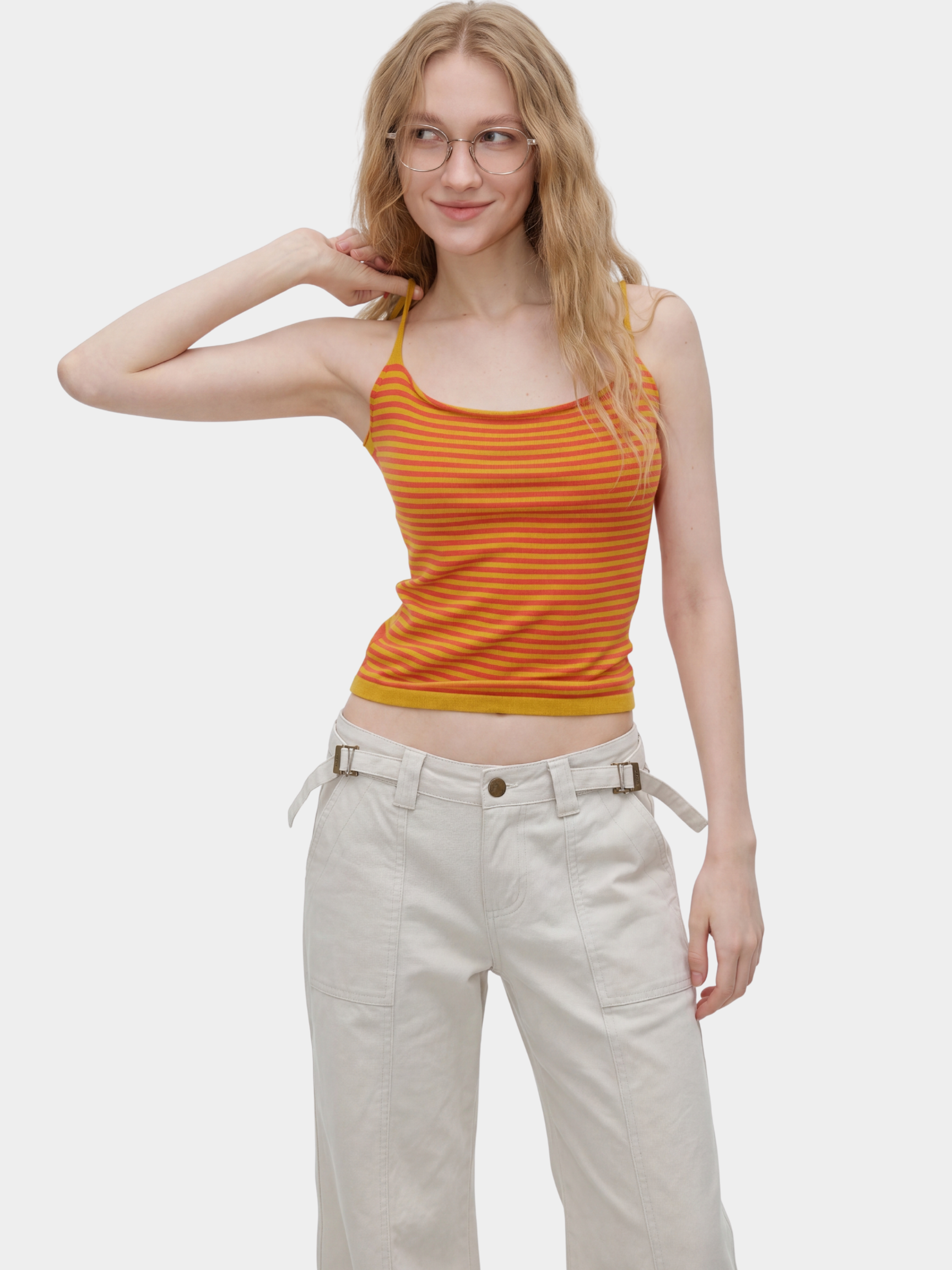 ChillVeil - Women's Colorblock Striped Knit Camisole Tank Top
