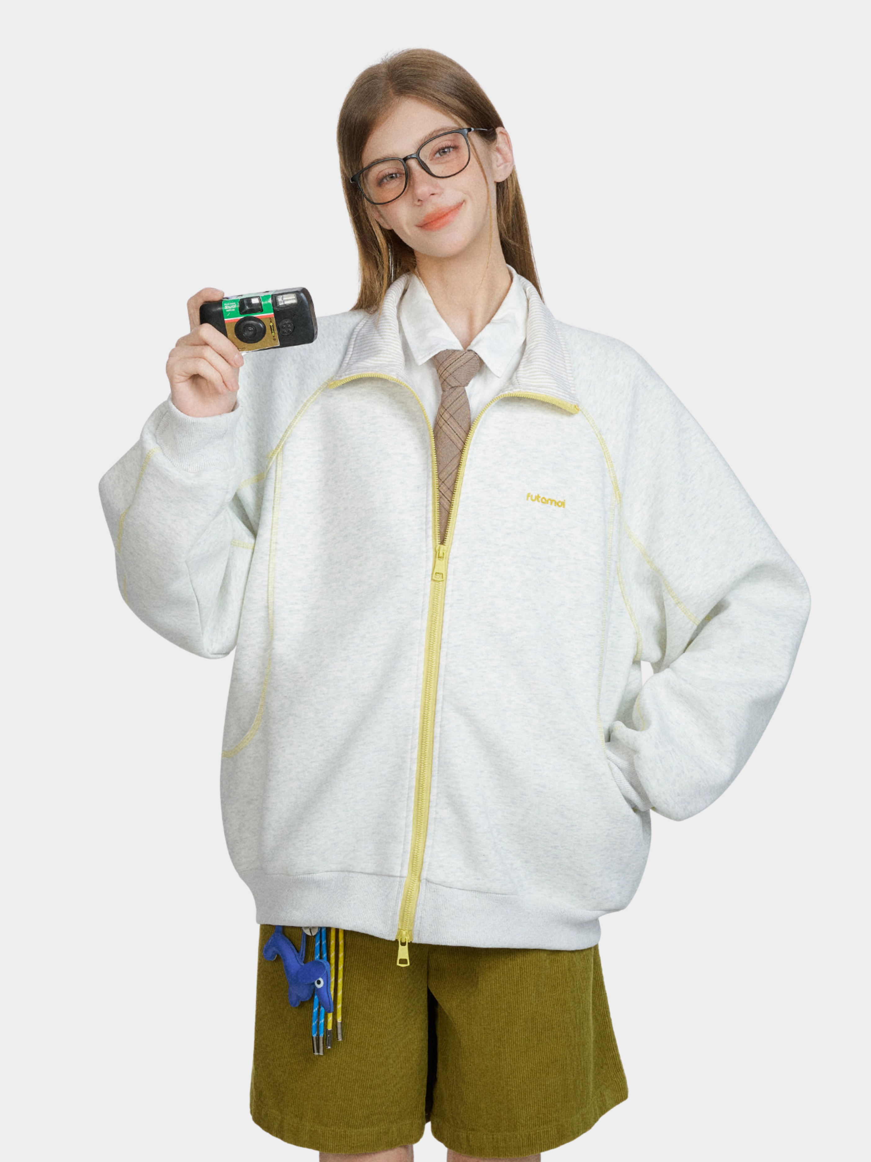 Cragzone - Women's Cotton-Blend Zip-Up Stand-Collar Jacket –