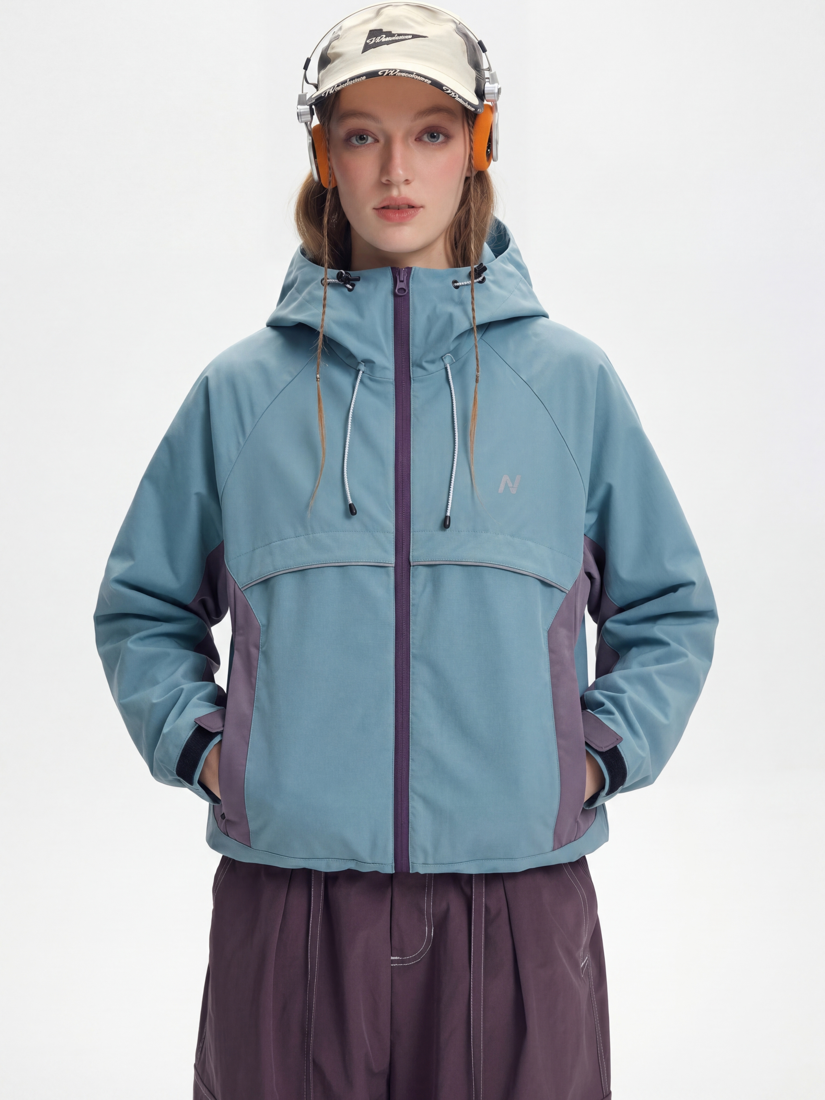 AlpineClimb - Women's Water-Repellent Cropped Hooded Shell Jacket