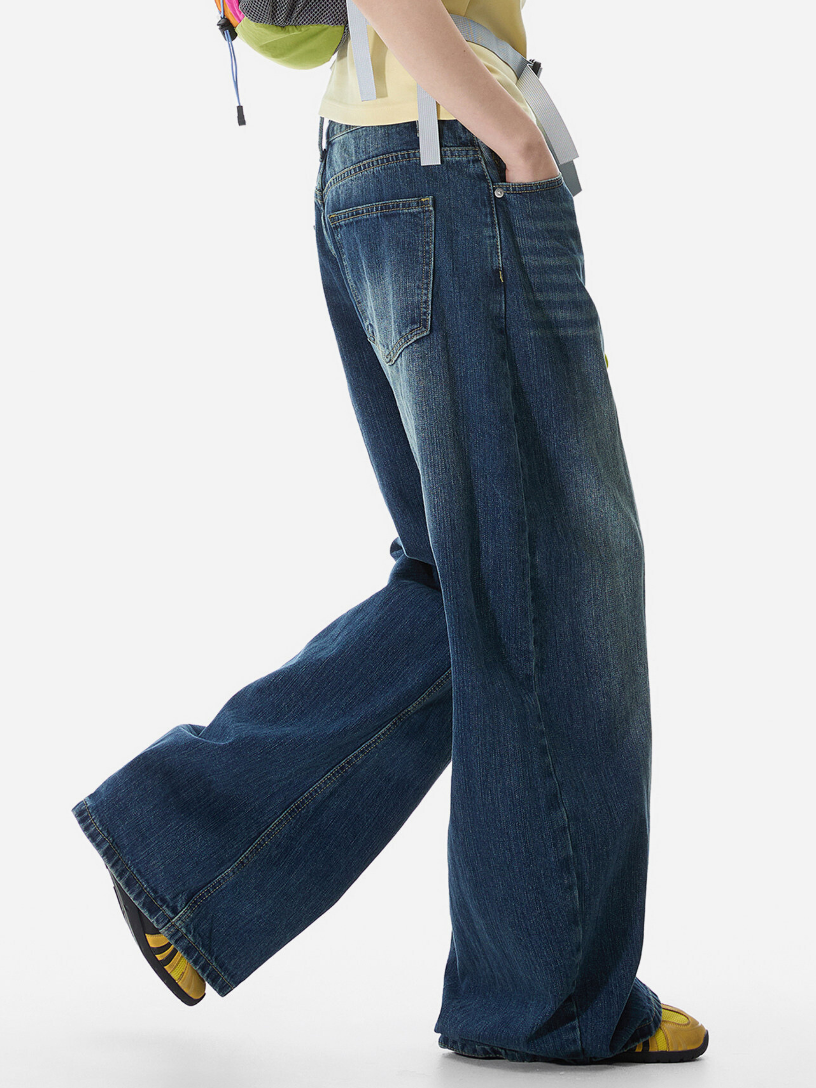 LowFell - Women's Washed Relaxed Straight-Leg Denim Jeans