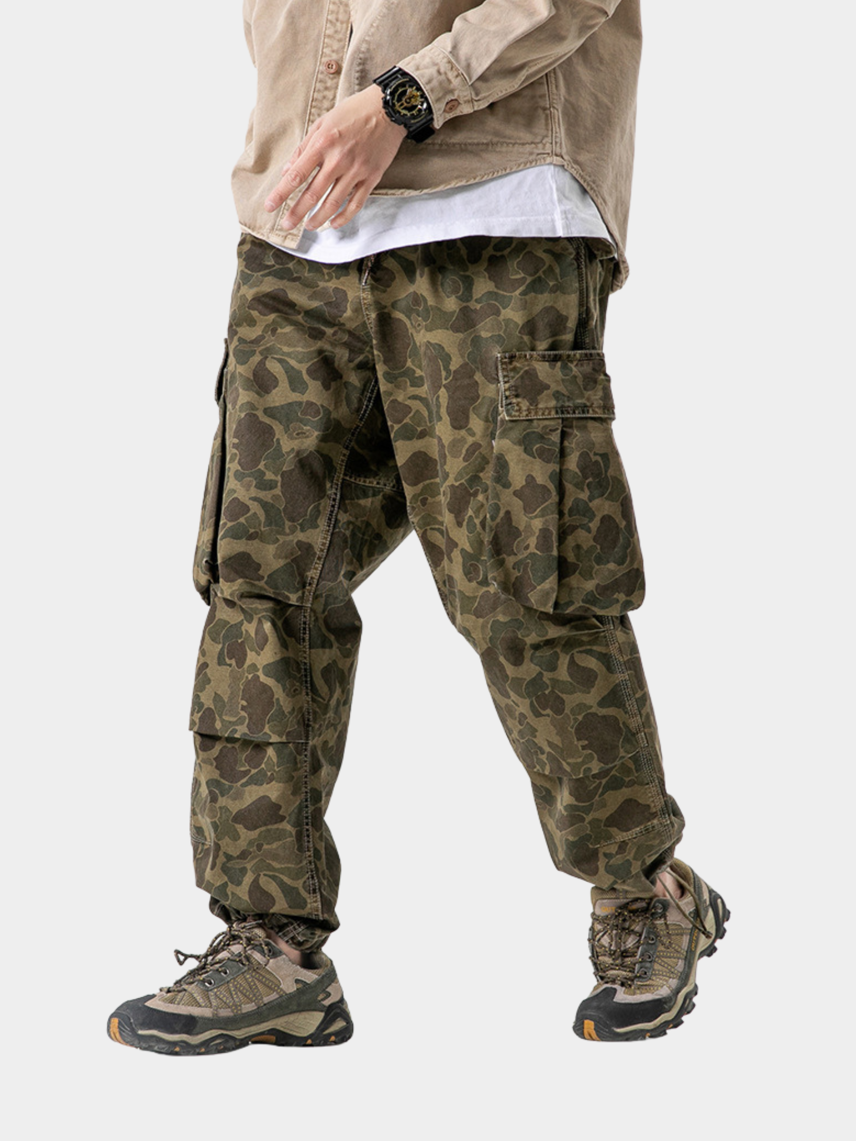 GripGlove - Men's Relaxed Fit Camo Cargo Pants GONGGAR SPORTS