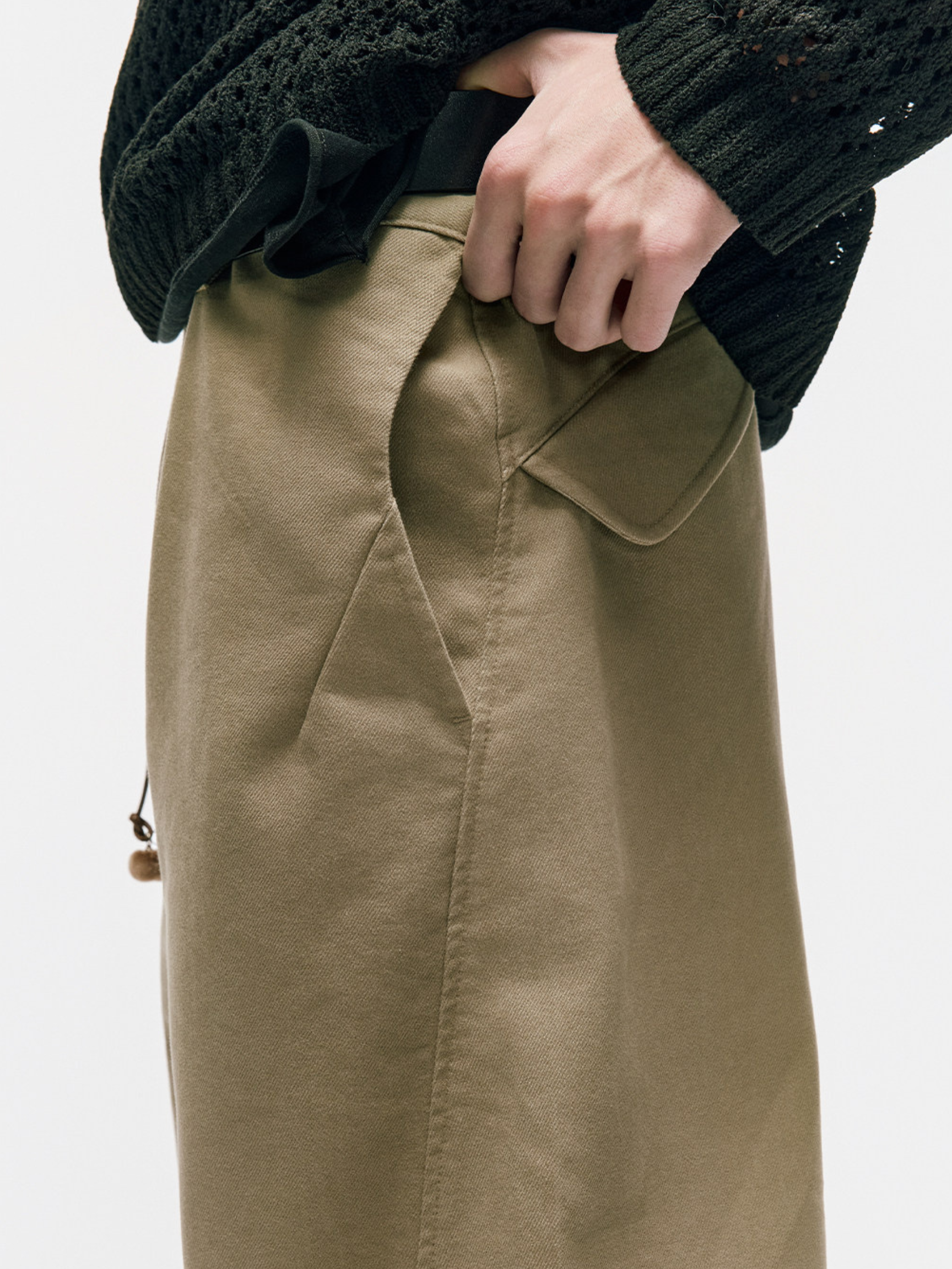 SandDune - Pleated Curved-Leg Utility Pants