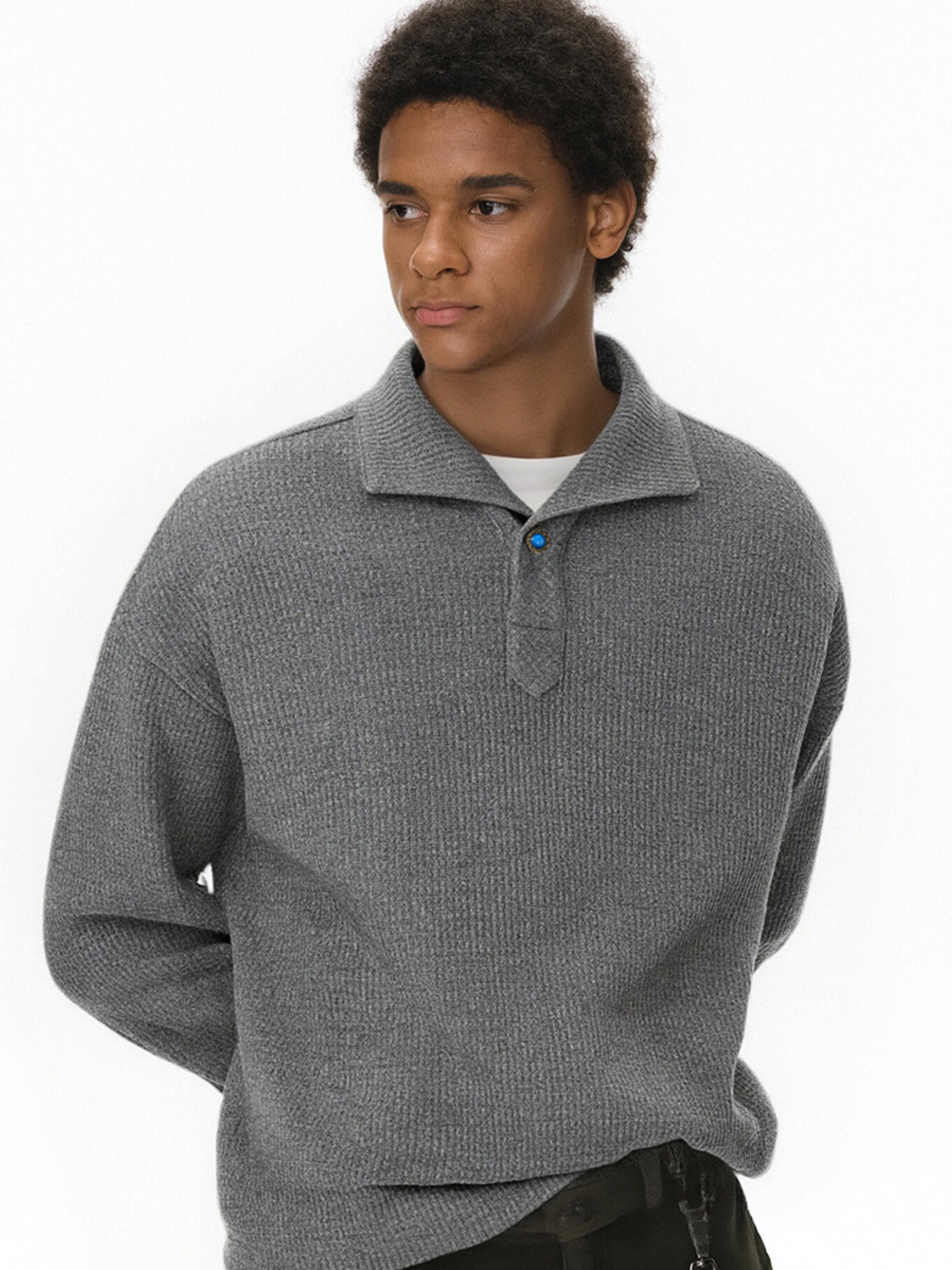 Shade - Unisex One-Piece Collar Long Sleeve Polo Shirt