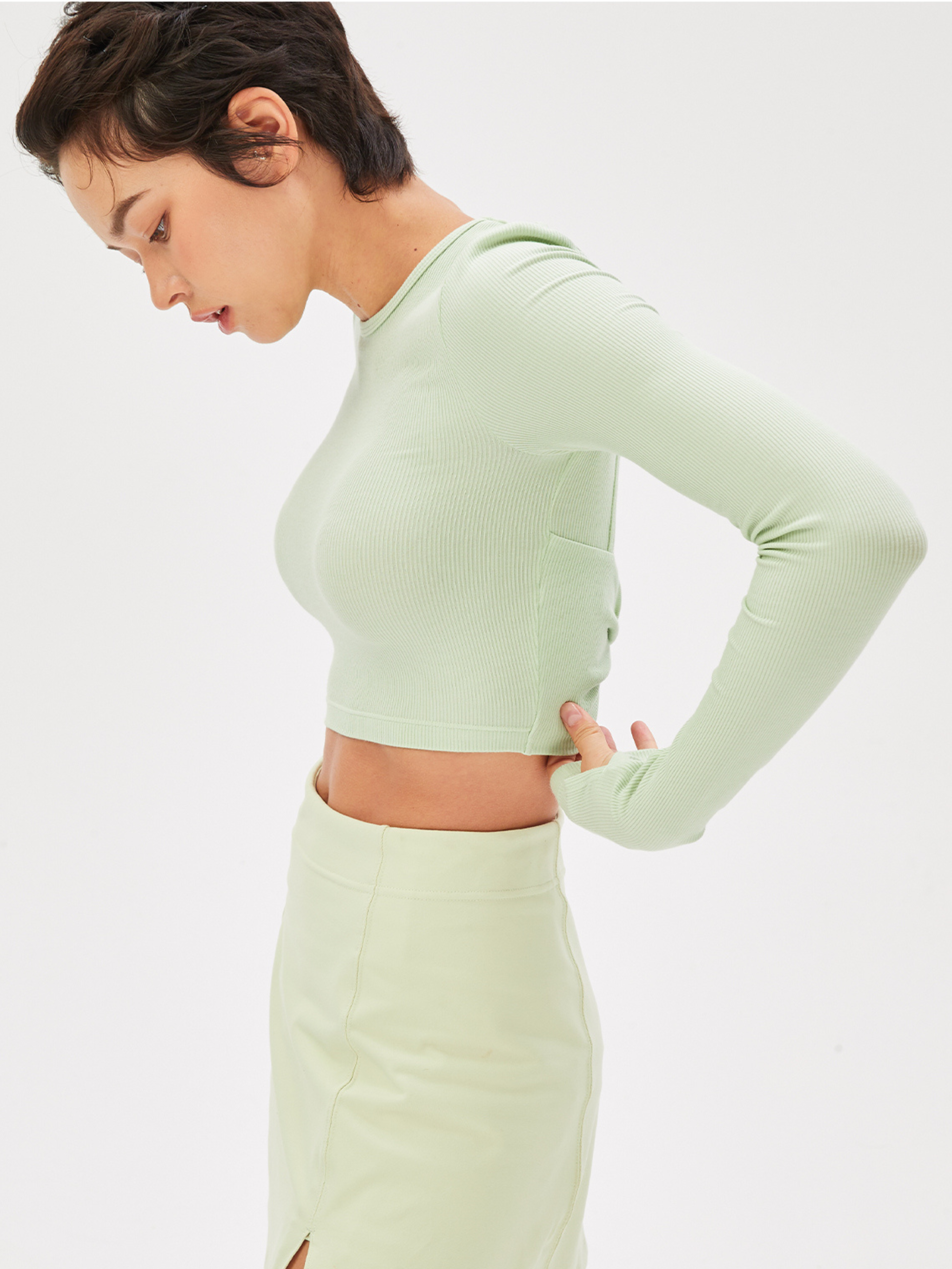 Canyonhowl - Women's Ribbed Open-Back Fitted Yoga Top