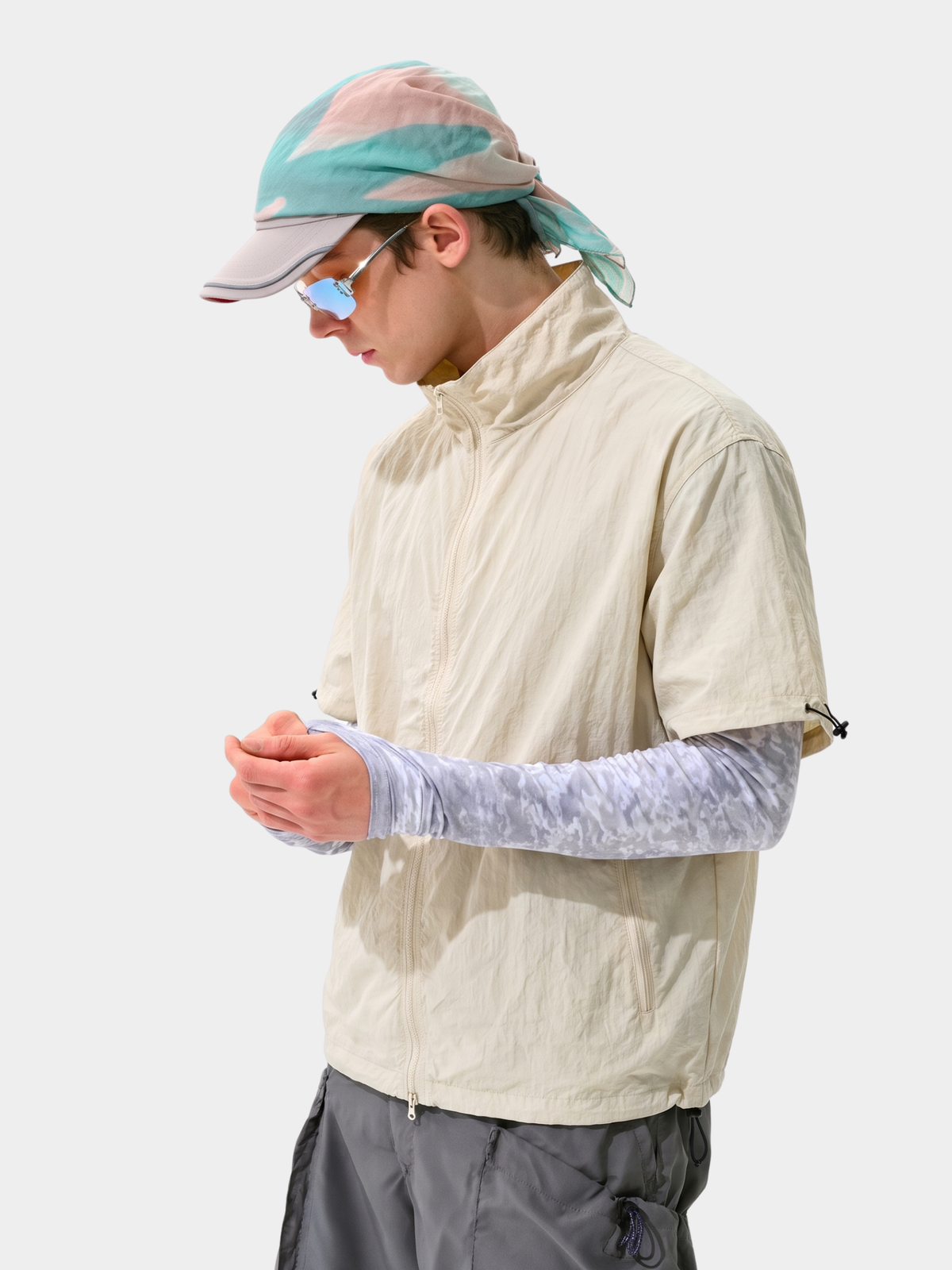 Cavevein - Asymmetric Zip Quick-Dry Stand Collar Shirt