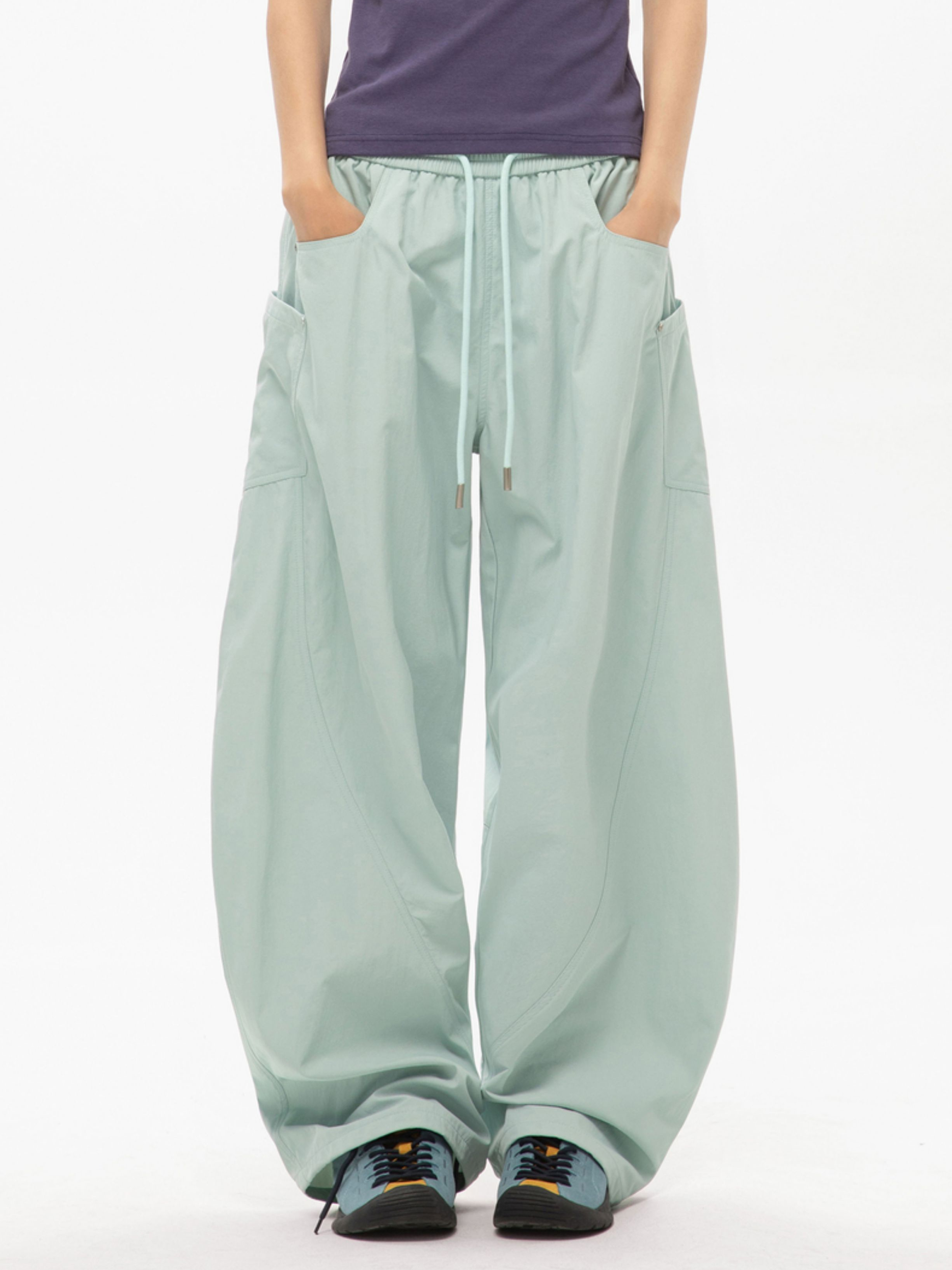 FrostEdge - Unisex Draped Relaxed Straight-Leg Casual Pants