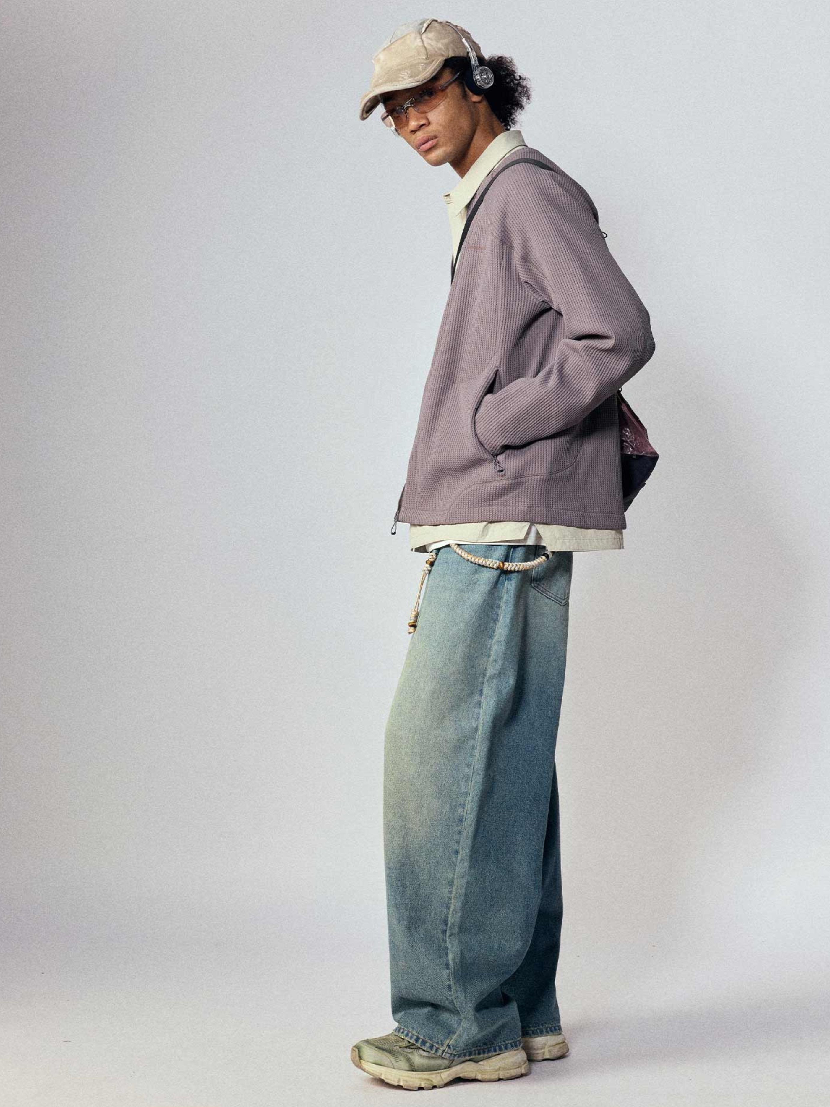 Tempestfire - Men's Washed Denim Wide-Leg Jeans