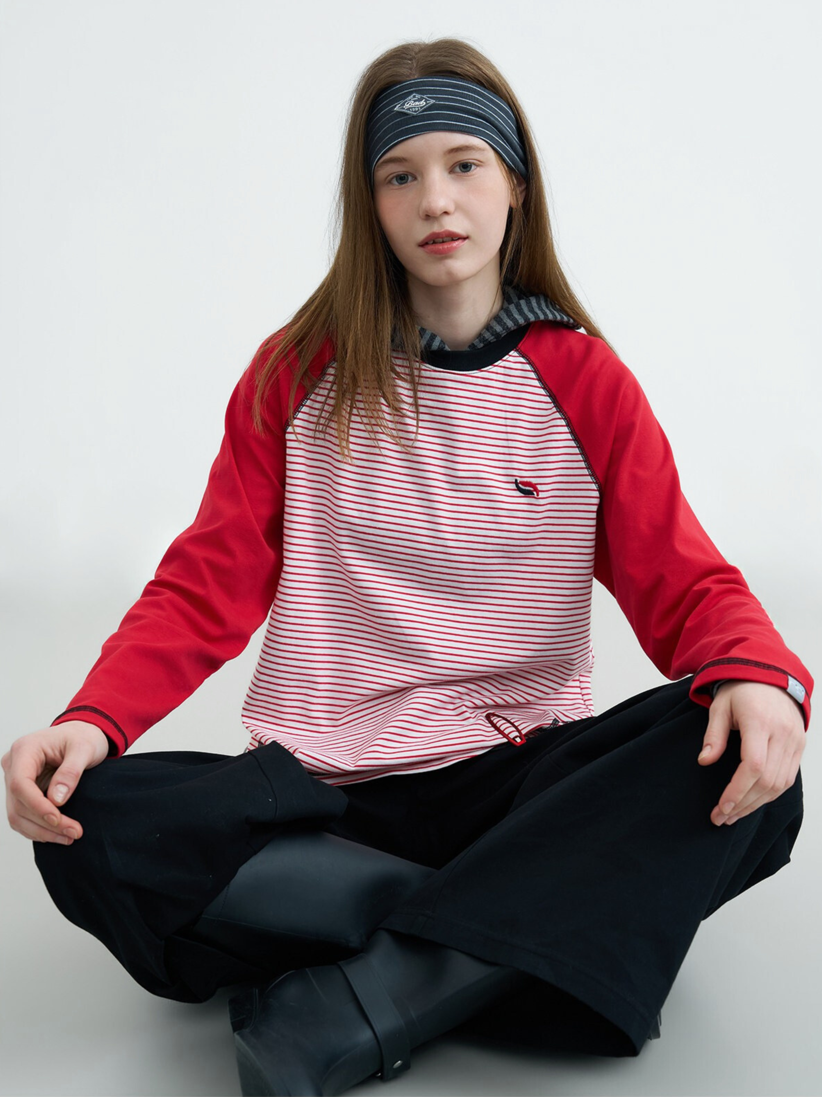 Ironholt - Women's Contrast Stripe Panel Cotton Long-Sleeve