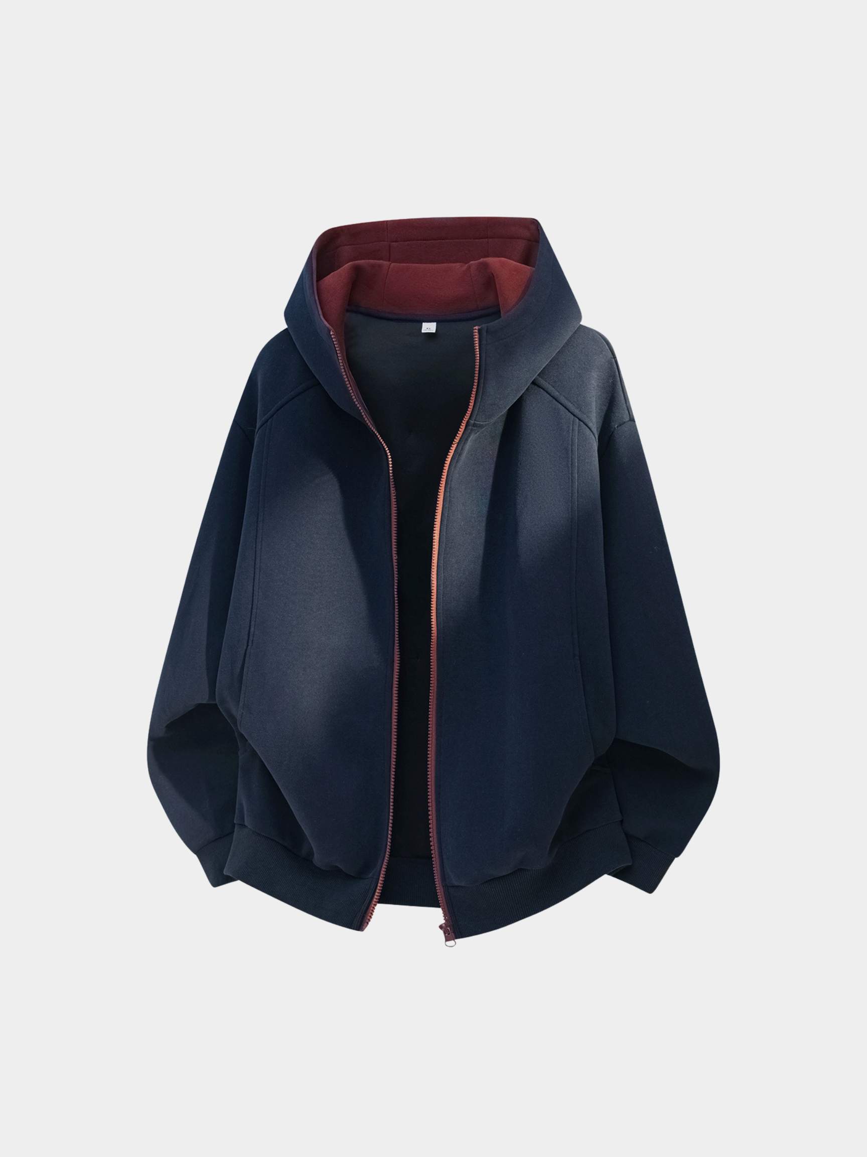 NeckVeil - Men's Contrast Color High Neck Zip-Up Jacket