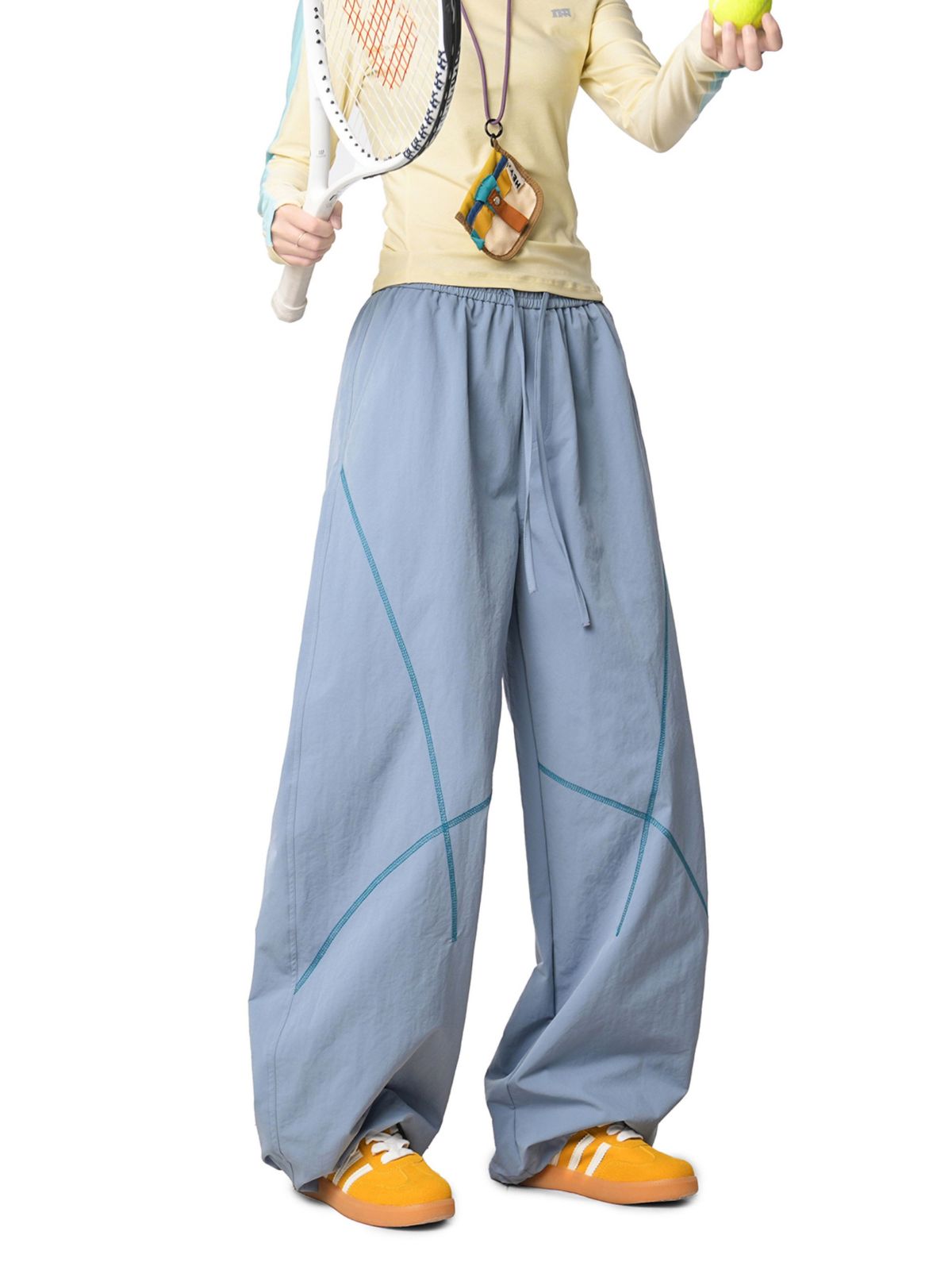FrostDash - Lightweight Loose Colorblock Hasso Stitch Pants