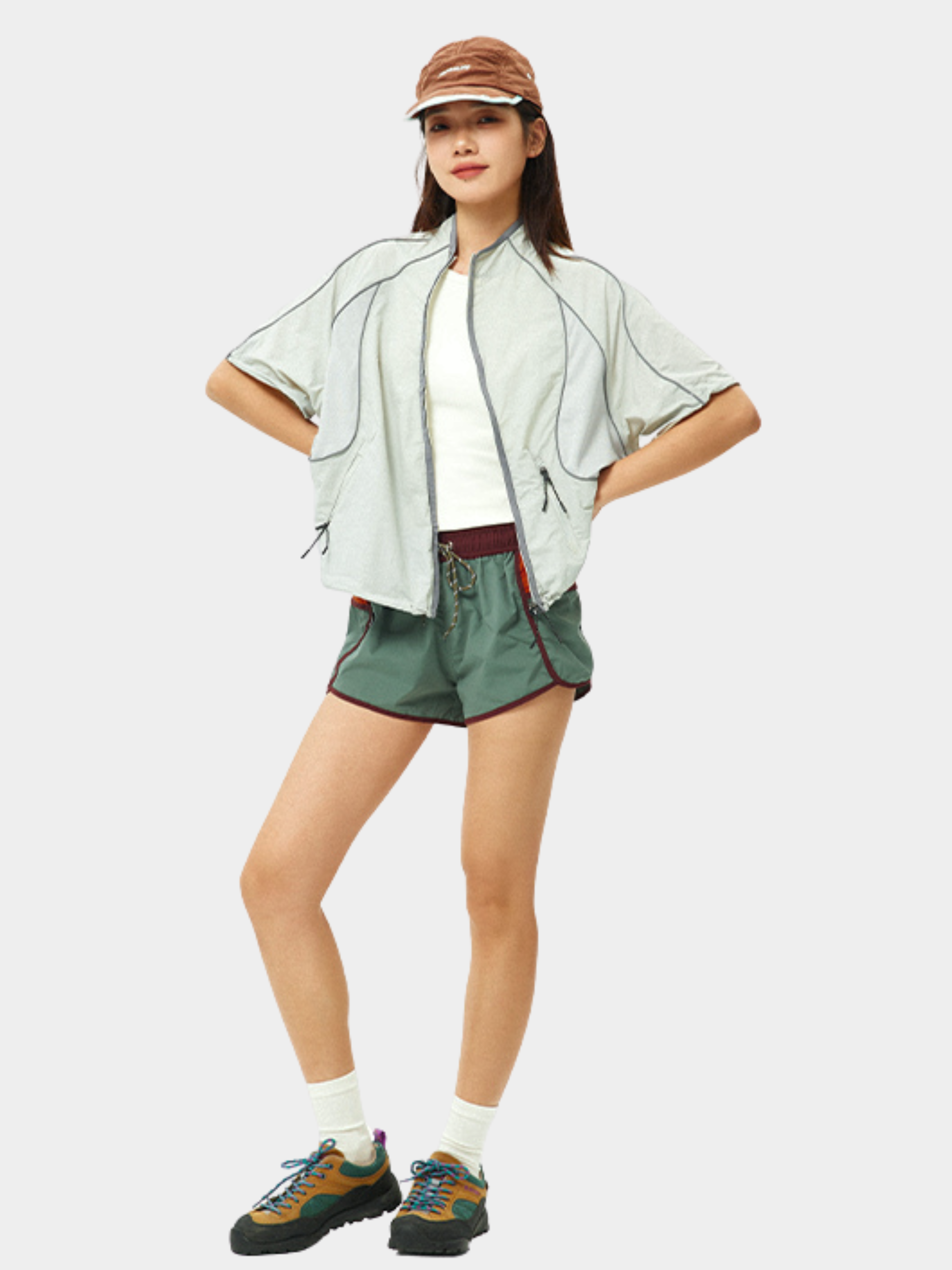 Cavecrack - Women's Mesh-Panel Breathable Short-Sleeve Cardigan