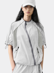 Cavecrack - Women's Mesh-Panel Breathable Short-Sleeve Cardigan