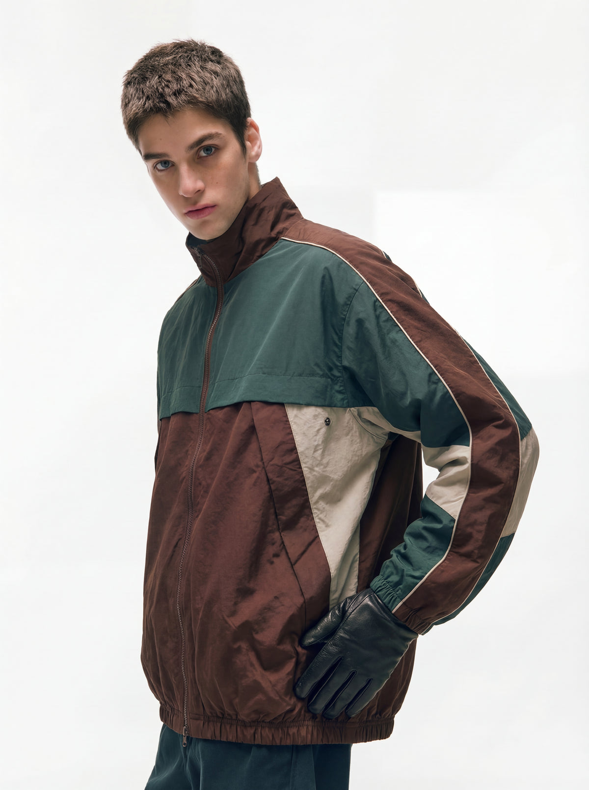 Retro Color Block Jacket EcoFlask - Men's Retro Colorblock Stand Collar Jacket – GONGGAR SPORTS
