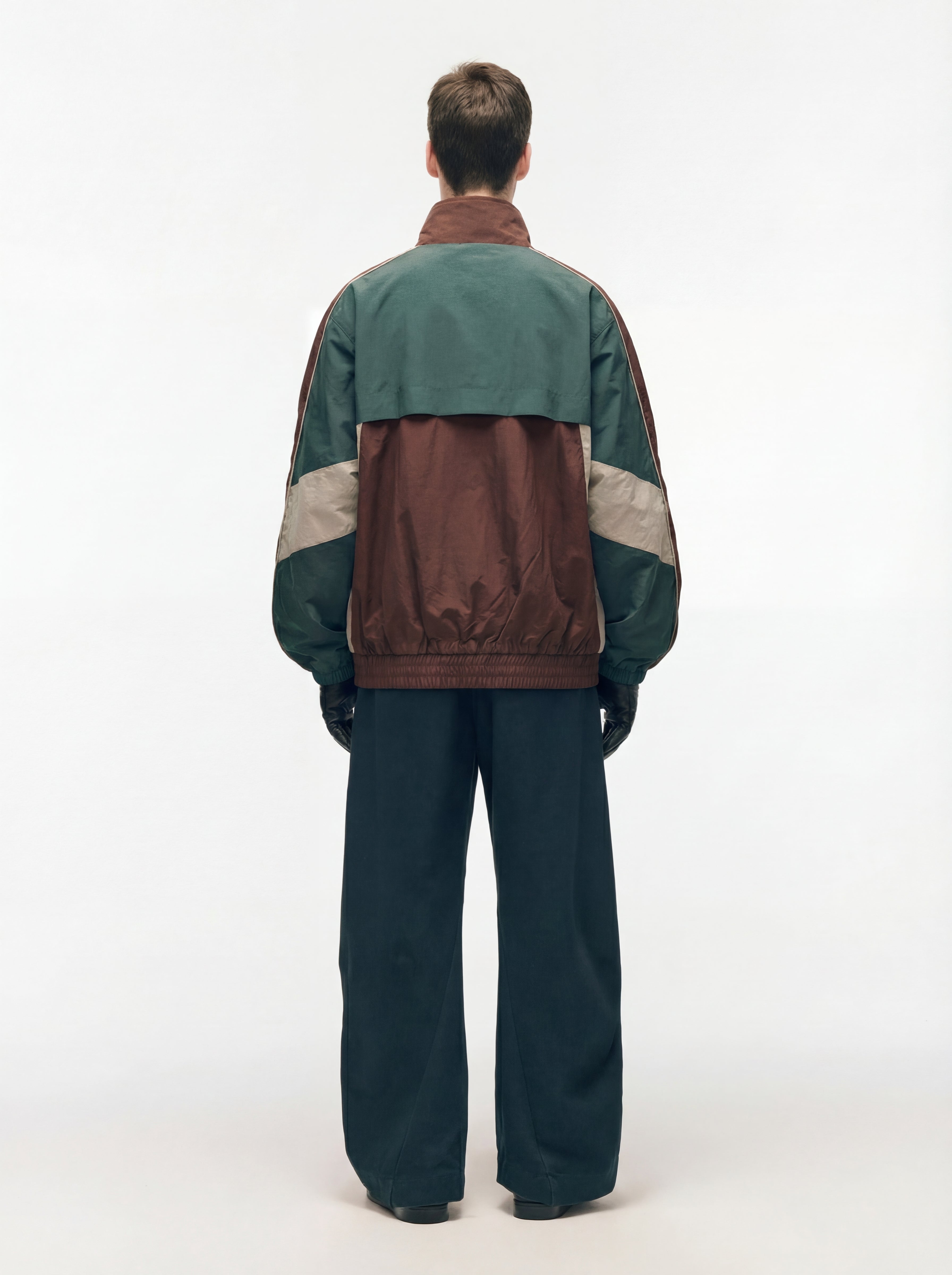 EcoFlask - Men's Retro Colorblock Stand Collar Jacket