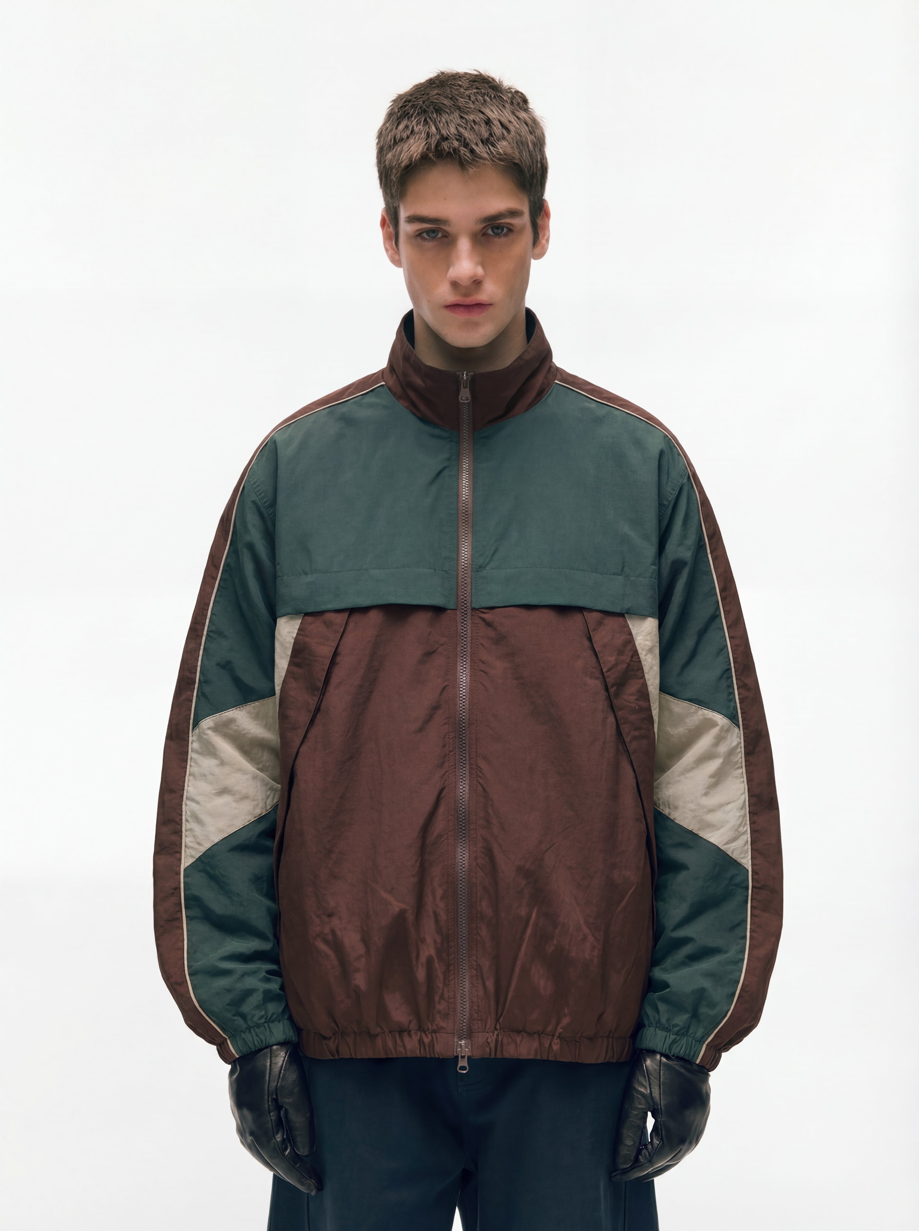 EcoFlask - Men's Retro Colorblock Stand Collar Jacket – GONGGAR SPORTS