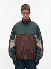 EcoFlask - Men's Retro Colorblock Stand Collar Jacket