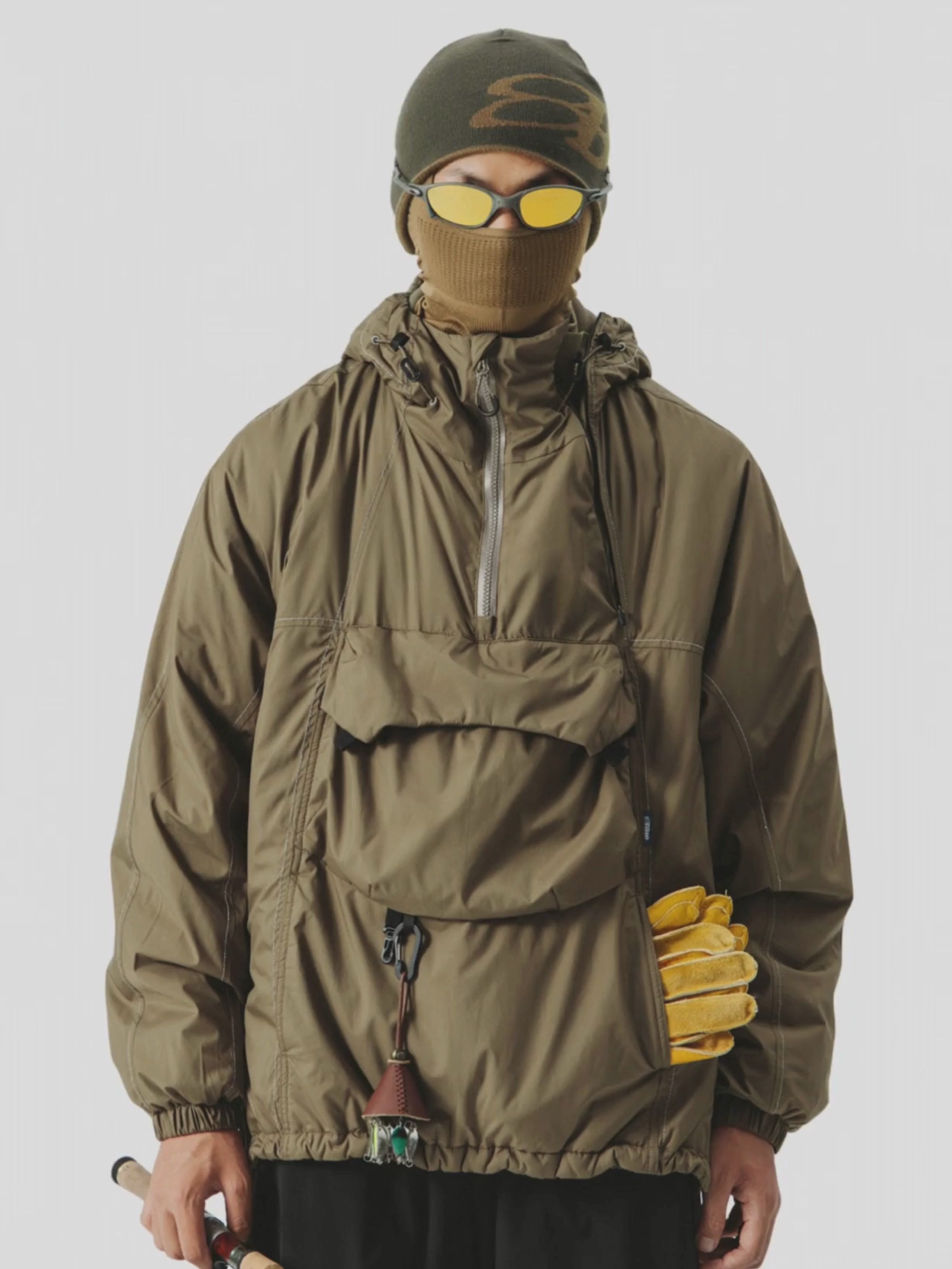 Load video: HeatWrap - Unisex Half-zip Primaloft Hooded Insulated Jacket
