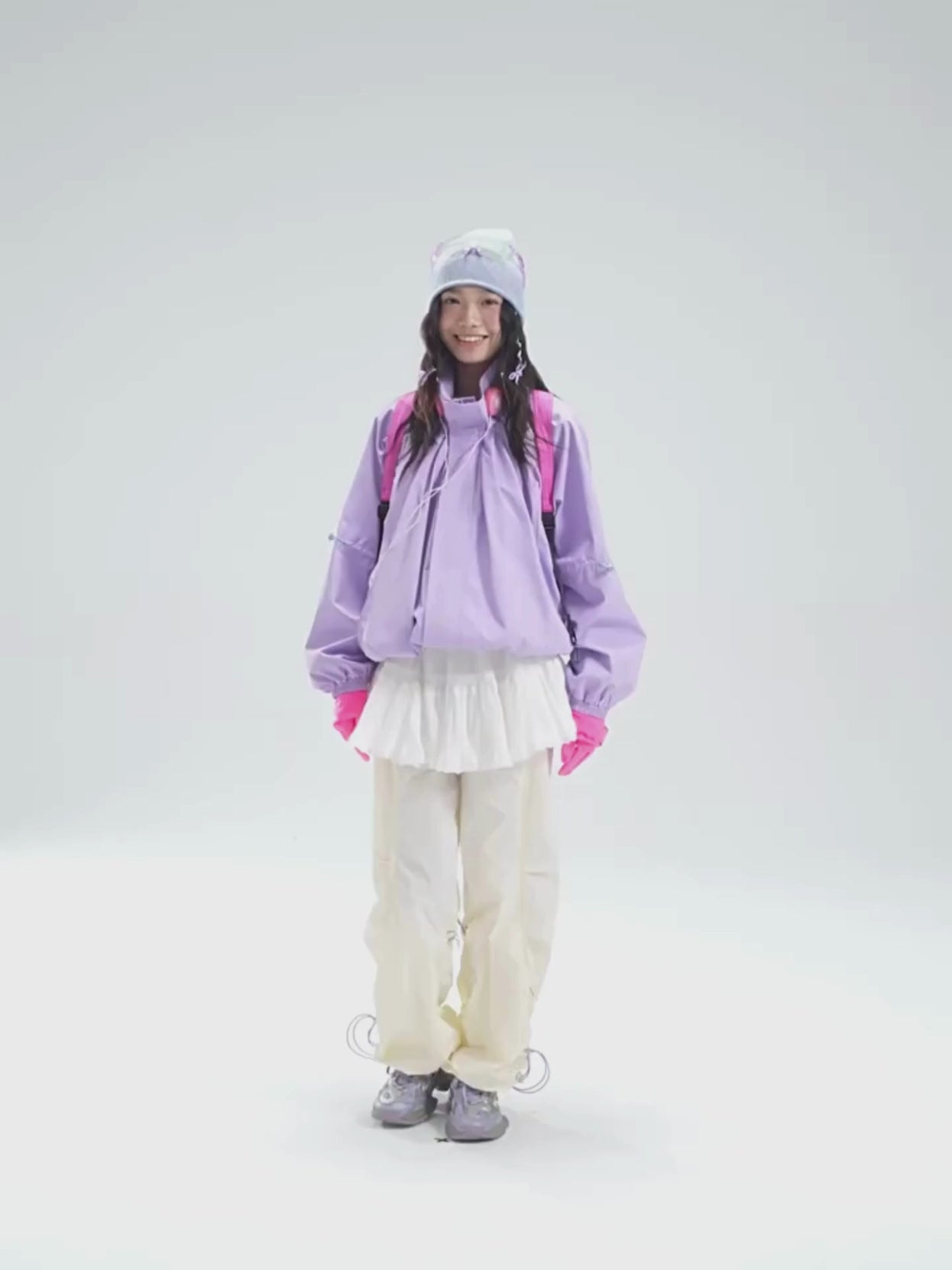 Load video: ShadowMode - Women's C6 Water-Repellent Bubble Collar Ruched Jacket