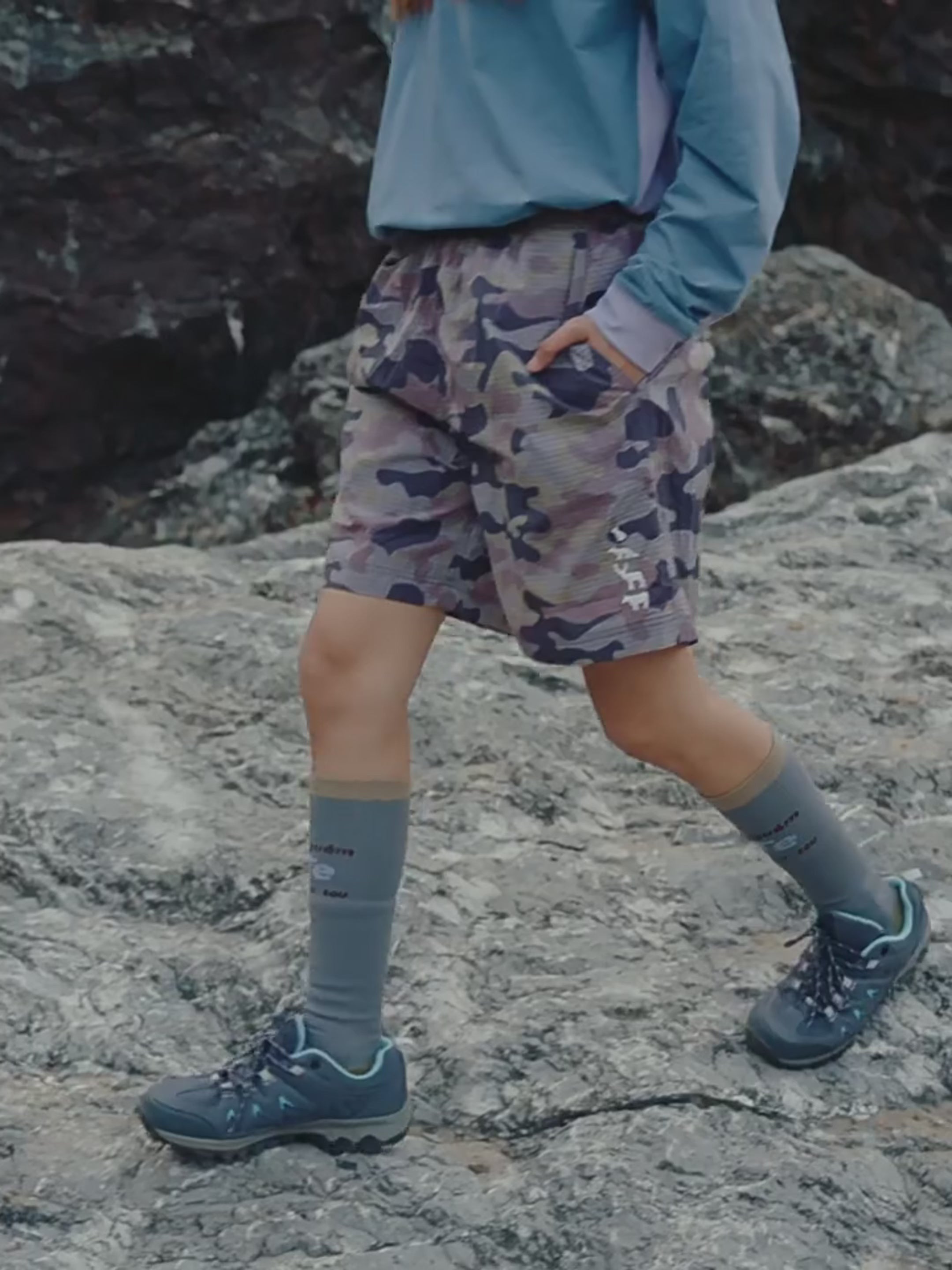Load video: BaseBox - Men&#39;s Waterproof Breathable Camouflage Shorts